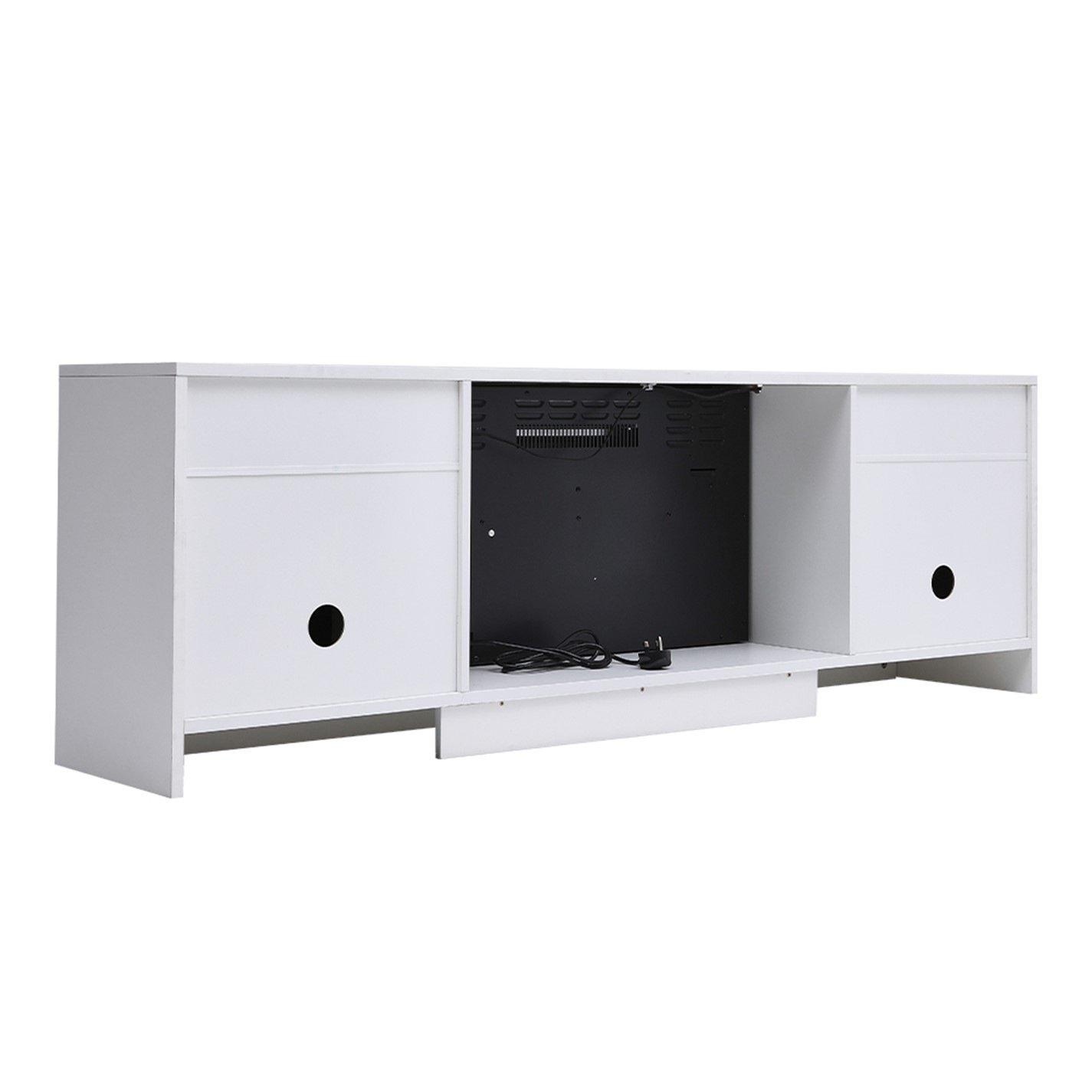 White - Kabinet UK - Recessed Electric Fireplace TV Stand - 7