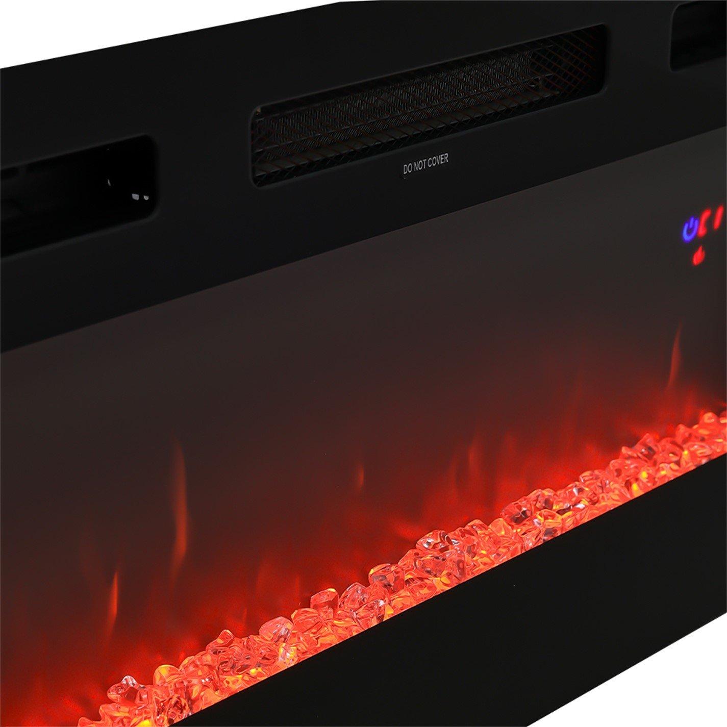 White - Kabinet UK - Recessed Electric Fireplace TV Stand - 9