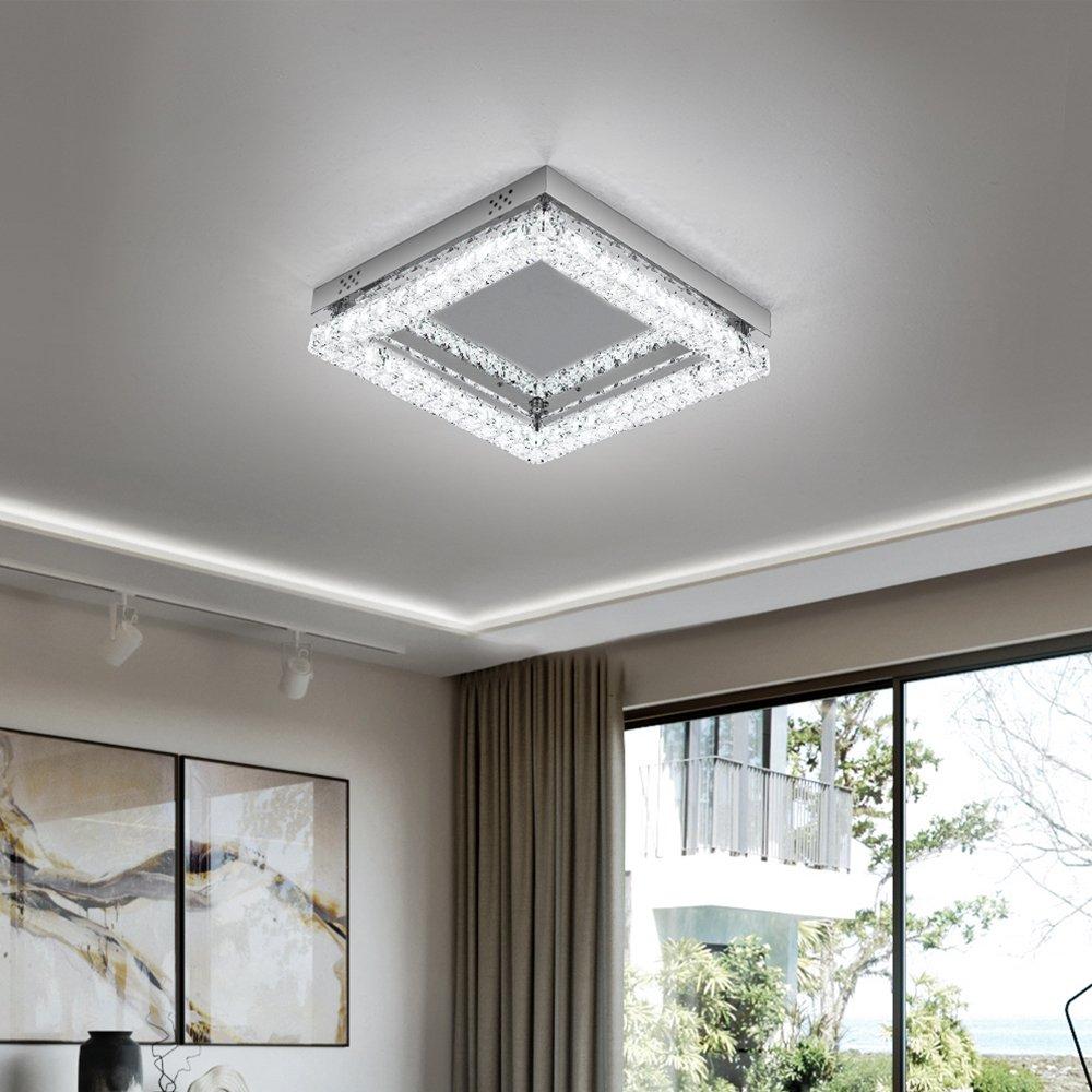 White - Kabinet UK - Modern Square Crystal Ceiling Light - 1