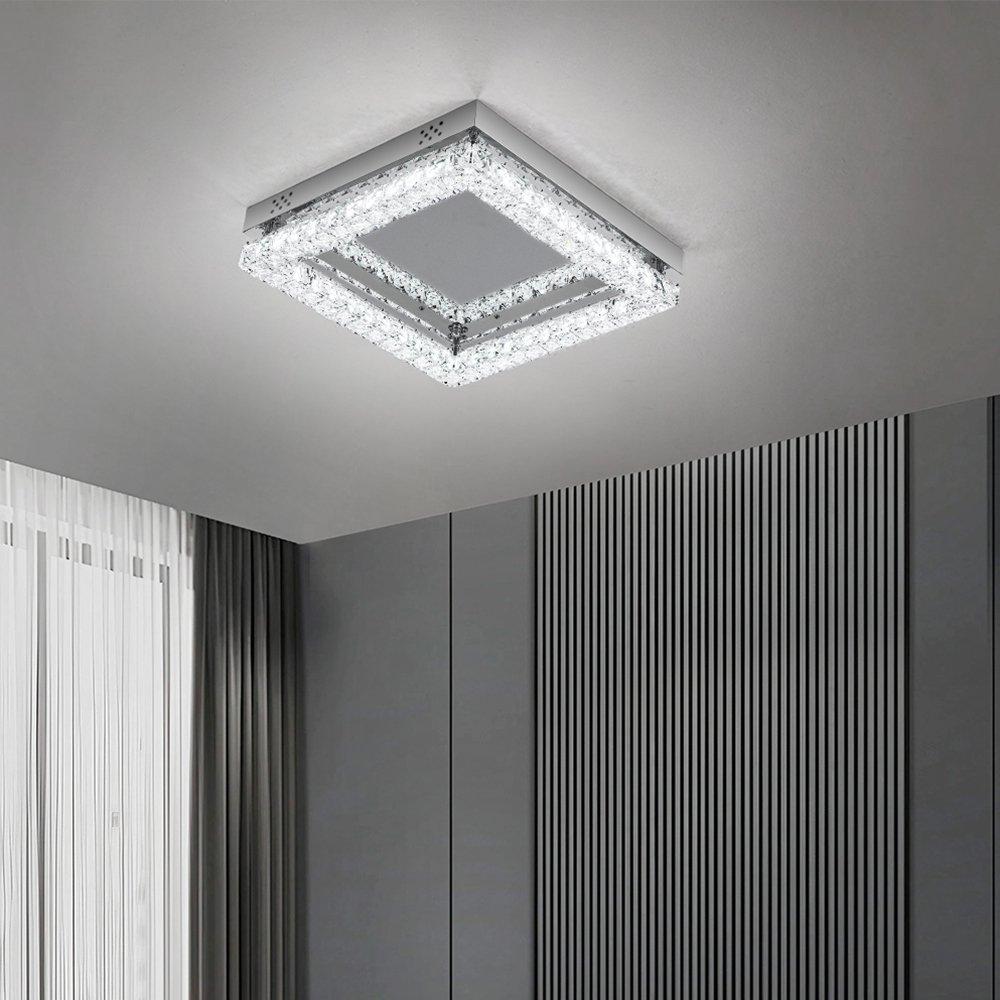 White - Kabinet UK - Modern Square Crystal Ceiling Light - 2