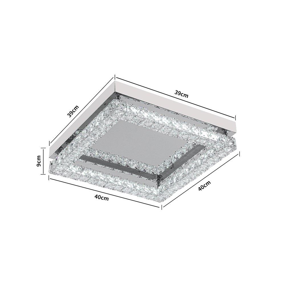 White - Kabinet UK - Modern Square Crystal Ceiling Light - 7