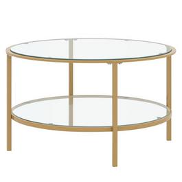 Cottonfy UK 2-Tier Round Glass Coffee Table