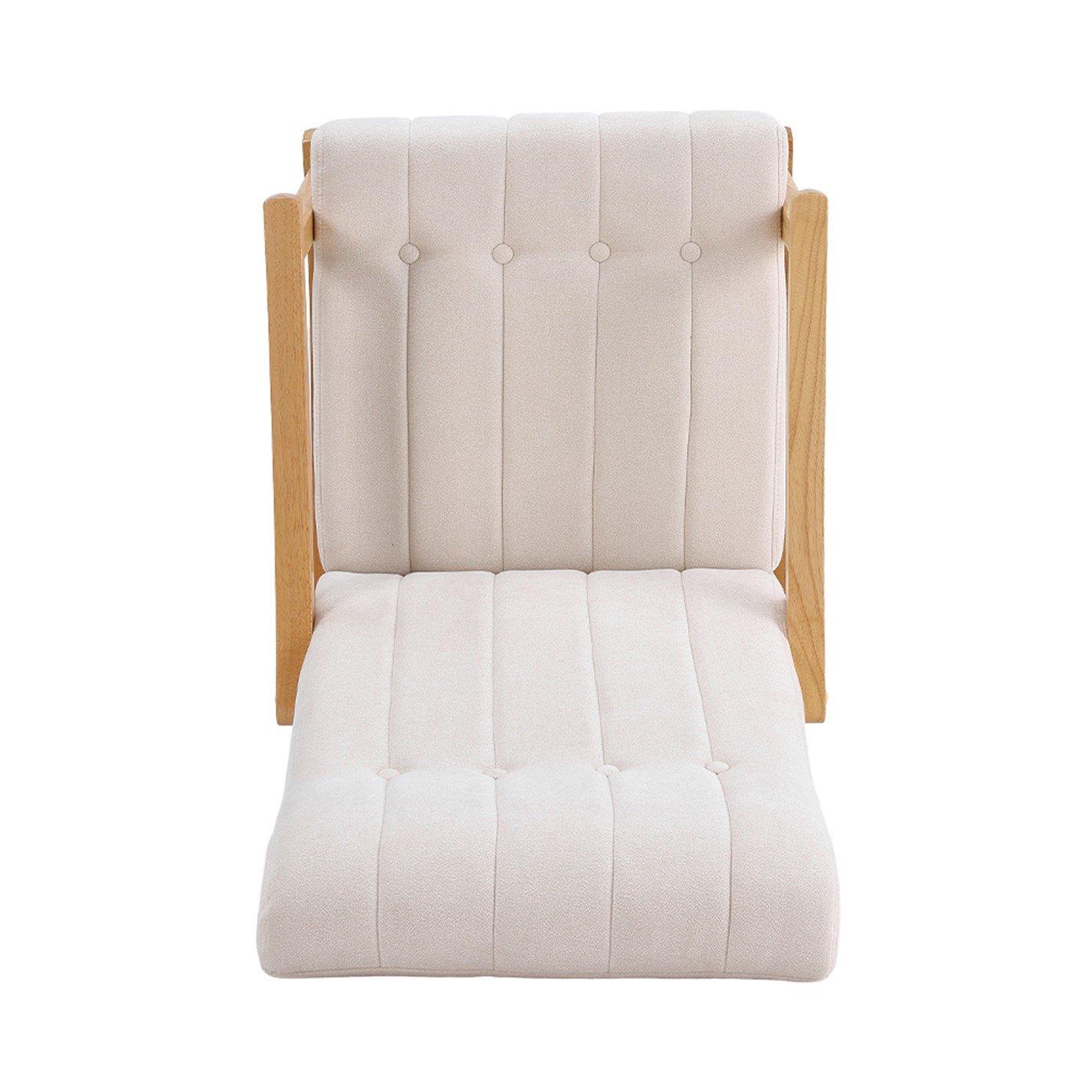 White Brown - Kabinet UK - Velvet Tufted Rocking Chair - 6