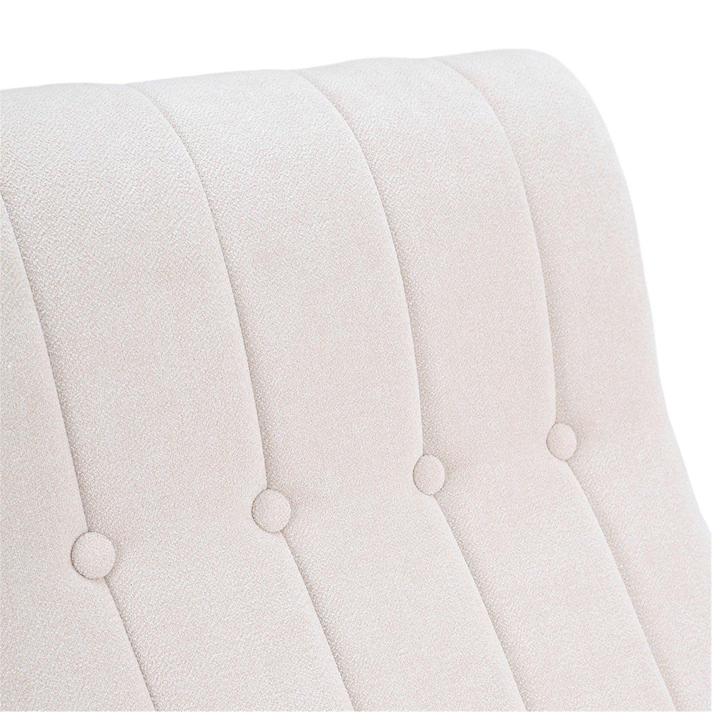 White Brown - Kabinet UK - Velvet Tufted Rocking Chair - 8