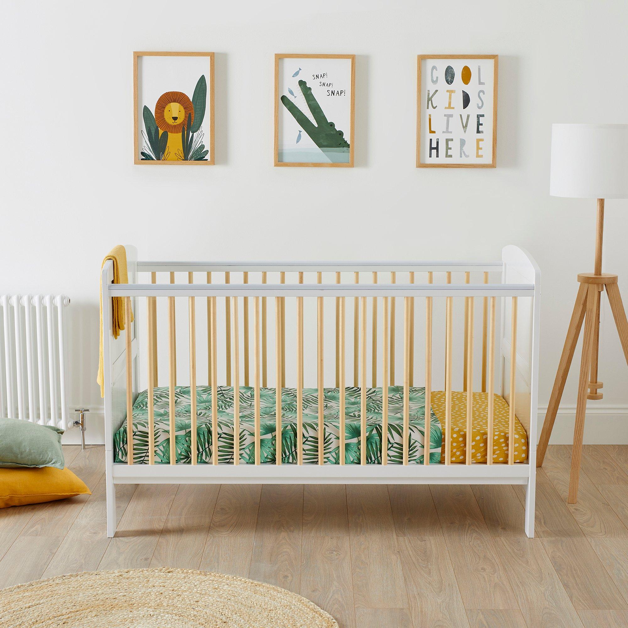 Scandi White - Ickle Bubba - Coleby Classic Scandi Cot Bed and Fibre Mattress - 1