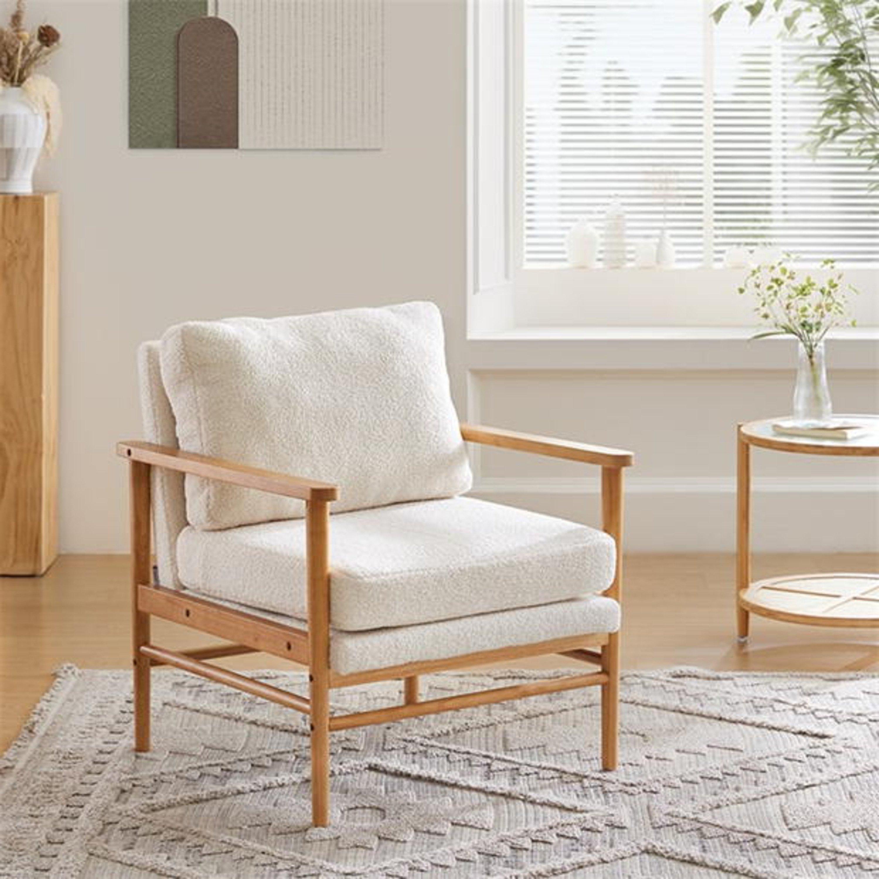 White - Kabinet UK - Teddy Bear Fur Wooden Armchair - 2