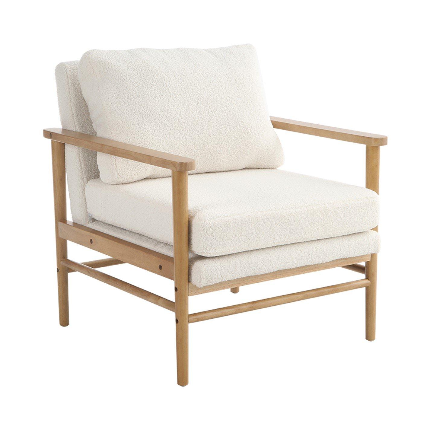 White - Kabinet UK - Teddy Bear Fur Wooden Armchair - 4