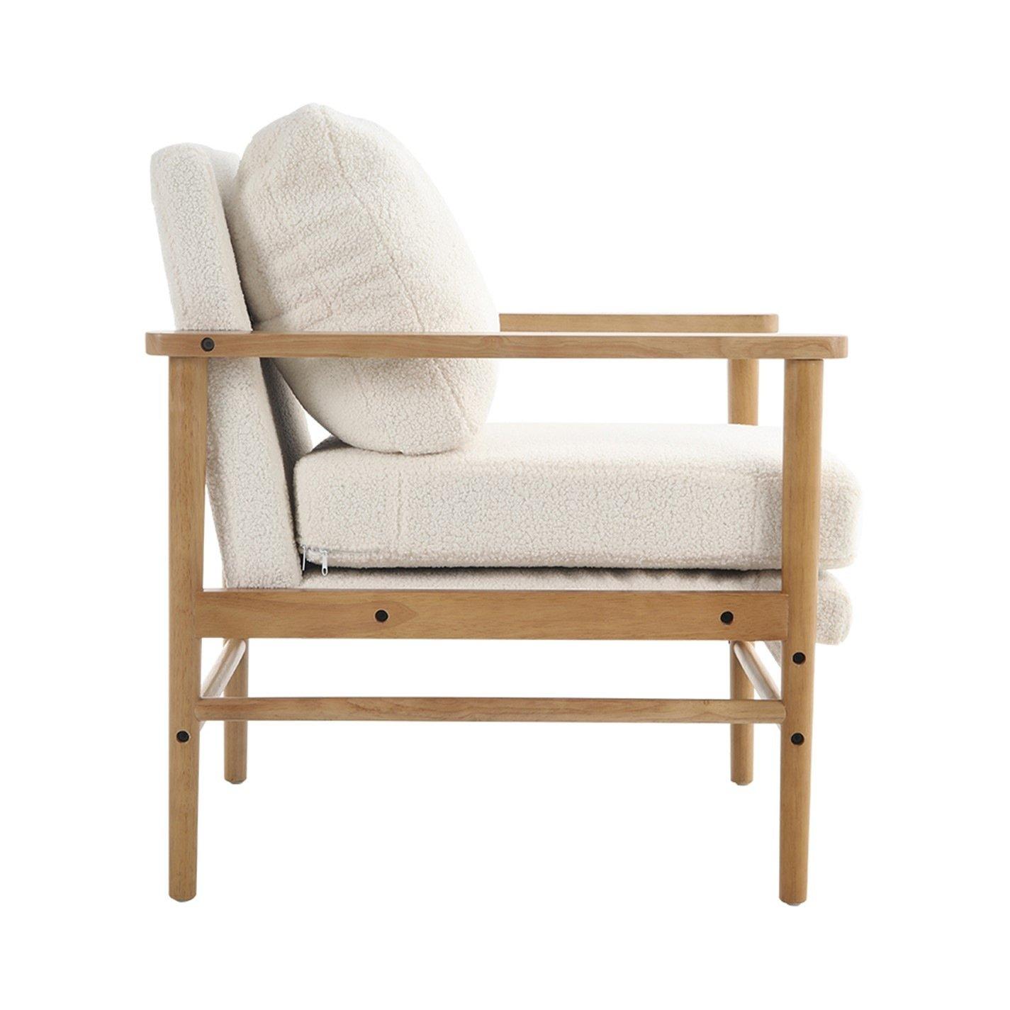 White - Kabinet UK - Teddy Bear Fur Wooden Armchair - 5