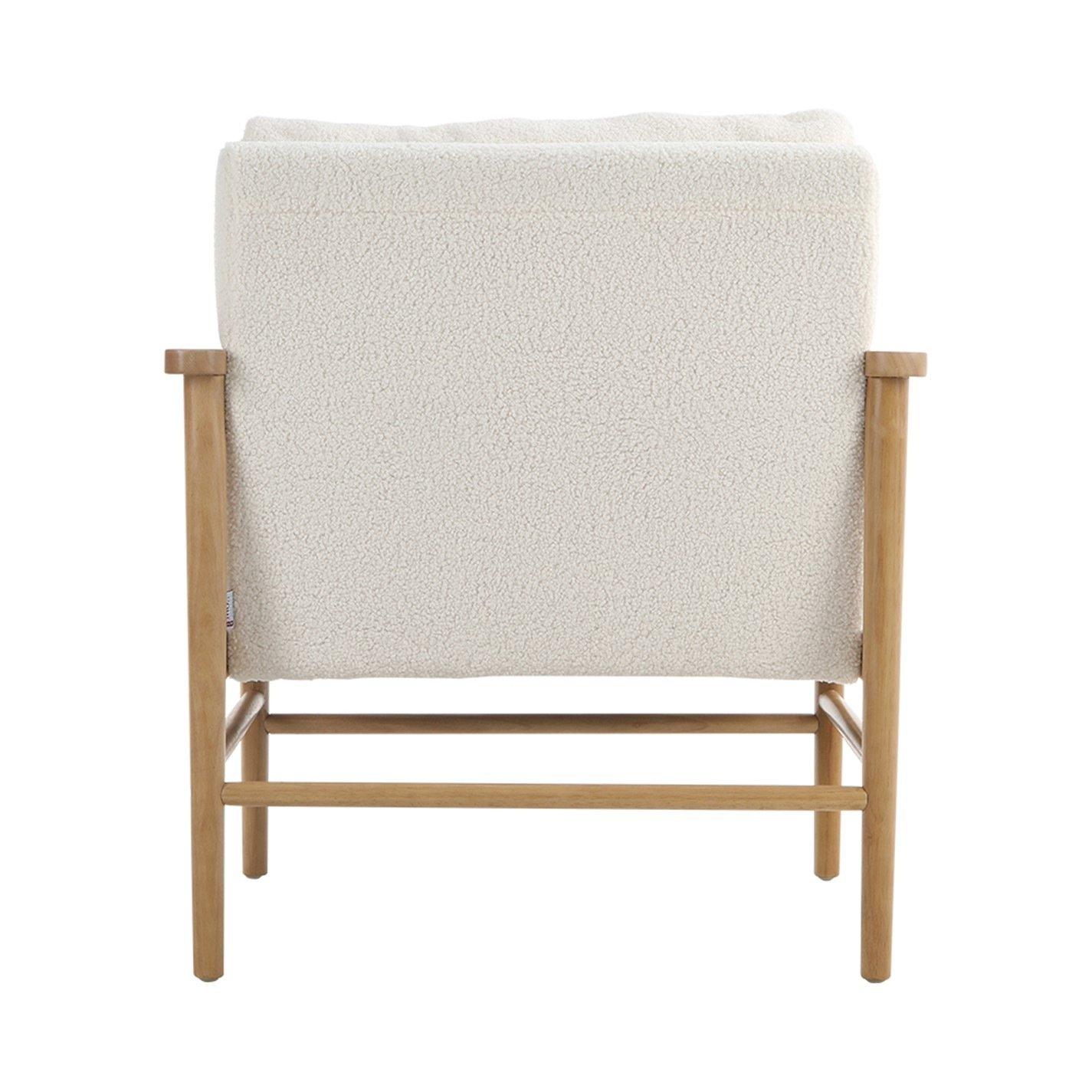 White - Kabinet UK - Teddy Bear Fur Wooden Armchair - 7
