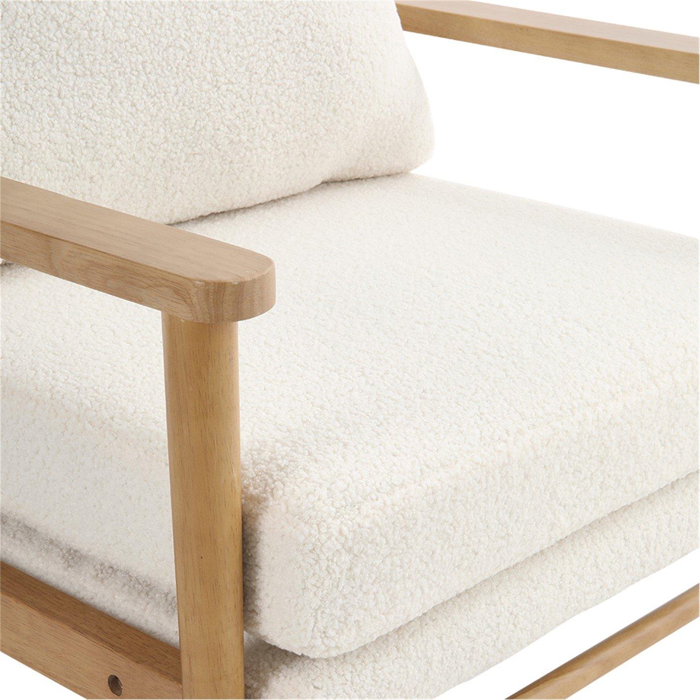 White - Kabinet UK - Teddy Bear Fur Wooden Armchair - 8