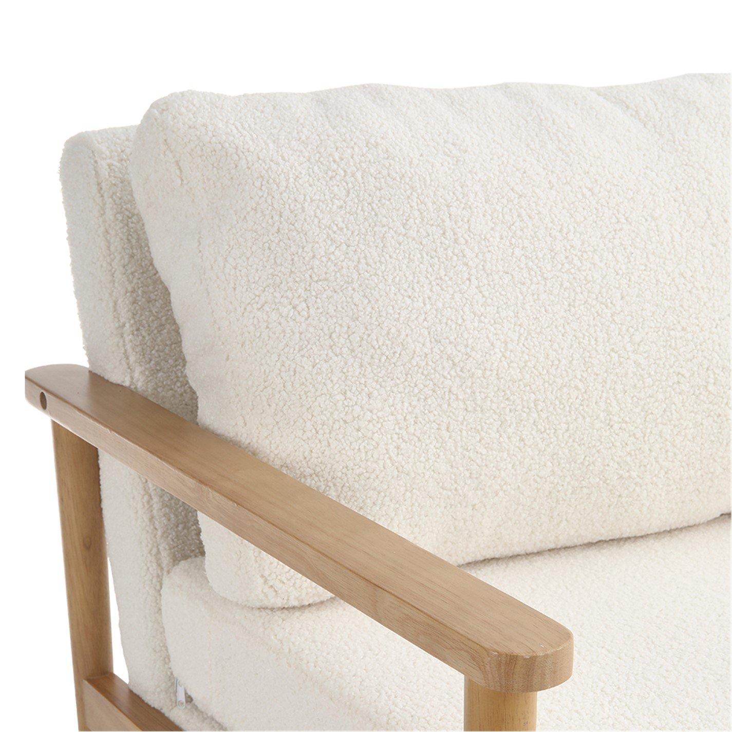 White - Kabinet UK - Teddy Bear Fur Wooden Armchair - 9