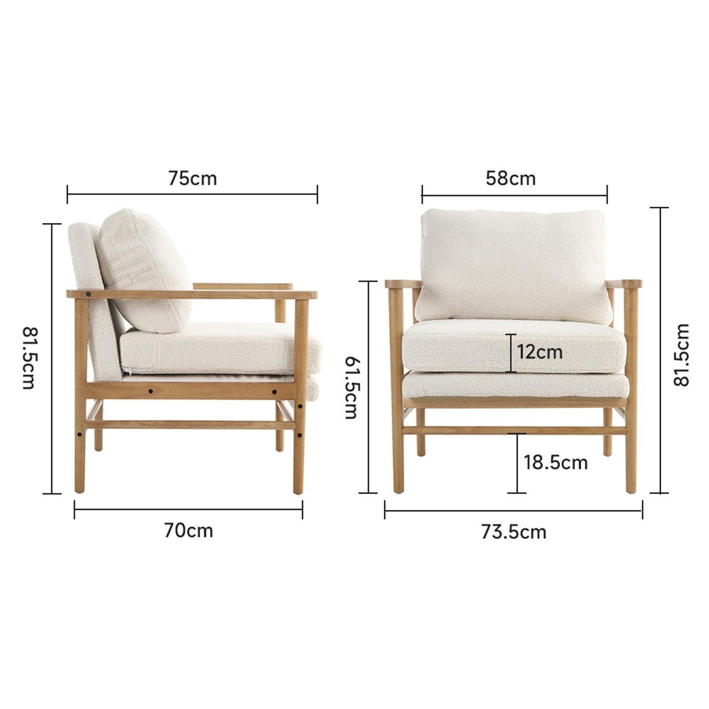 White - Kabinet UK - Teddy Bear Fur Wooden Armchair - 10