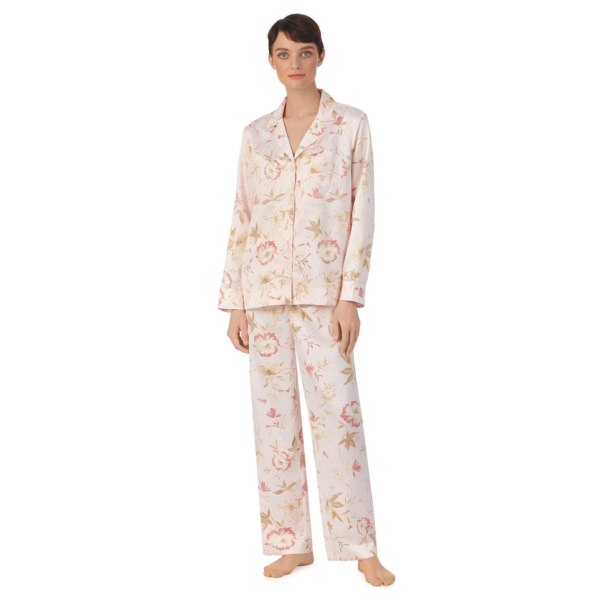 Ivory Floral - Lauren by Ralph Lauren - Floral Satin Sleep Set - 2