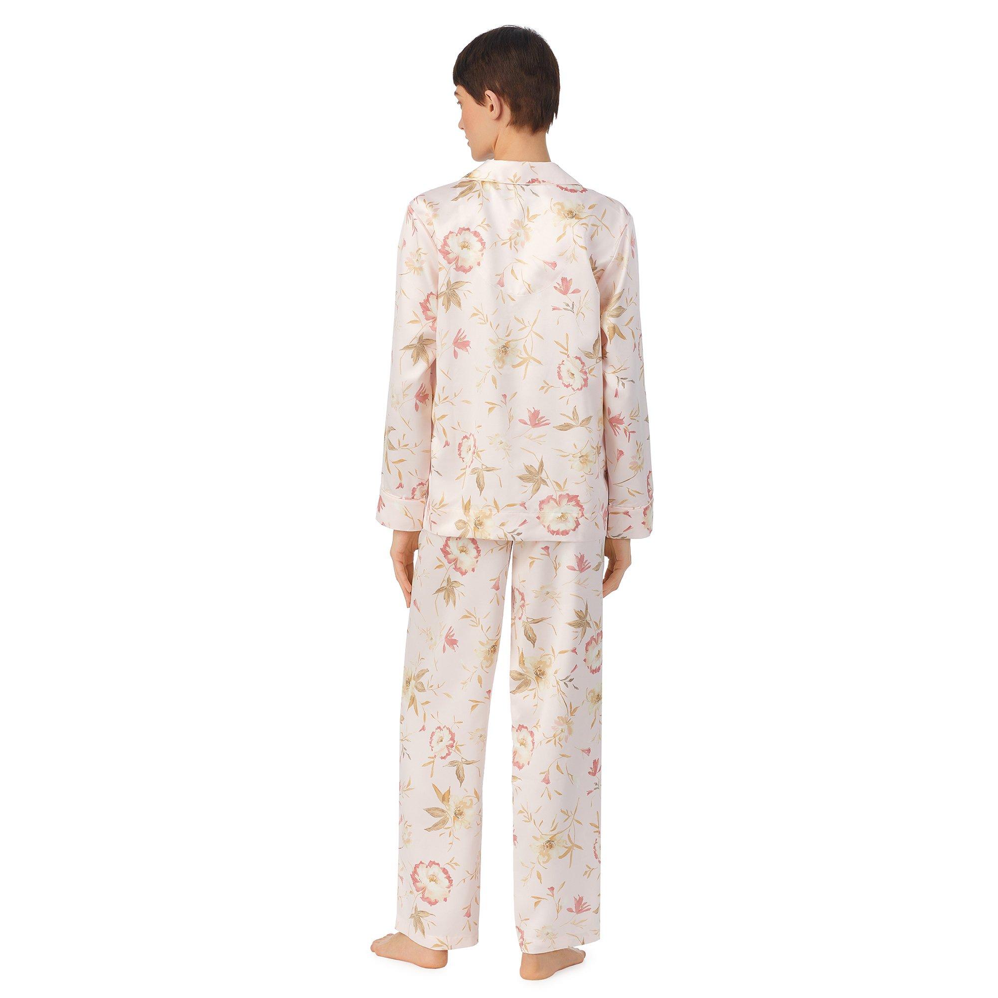 Ivory Floral - Lauren by Ralph Lauren - Floral Satin Sleep Set - 3