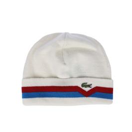 Lacoste Made in France Striped Turned Edge Wool Beanie