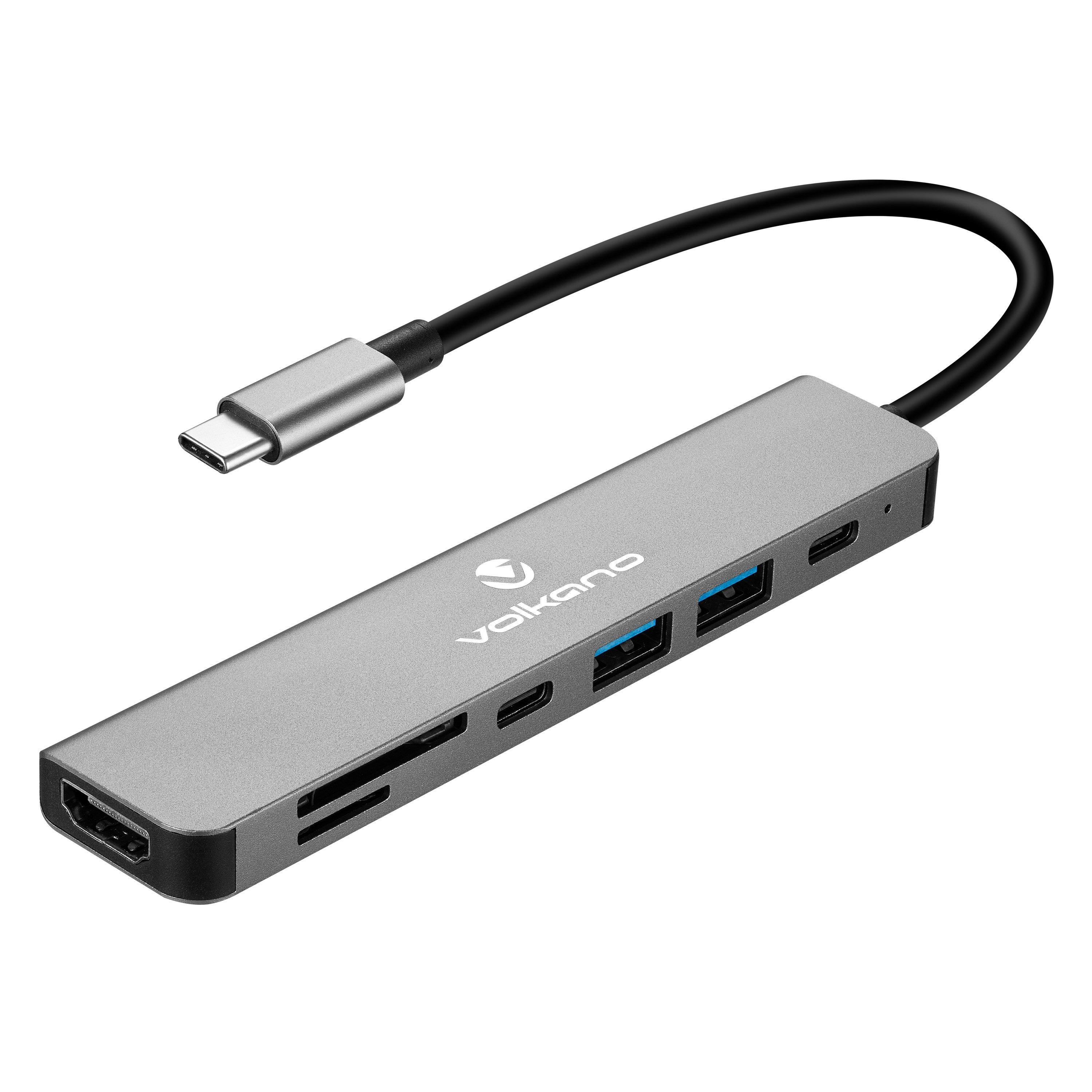 Grey - Volkano - Expand Series 7-in-1 Type-C Hub 60W PD - 1