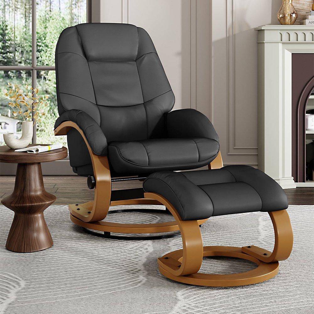 Black Brown - Kabinet UK - Ergonomic Office Reclining Chair - 1