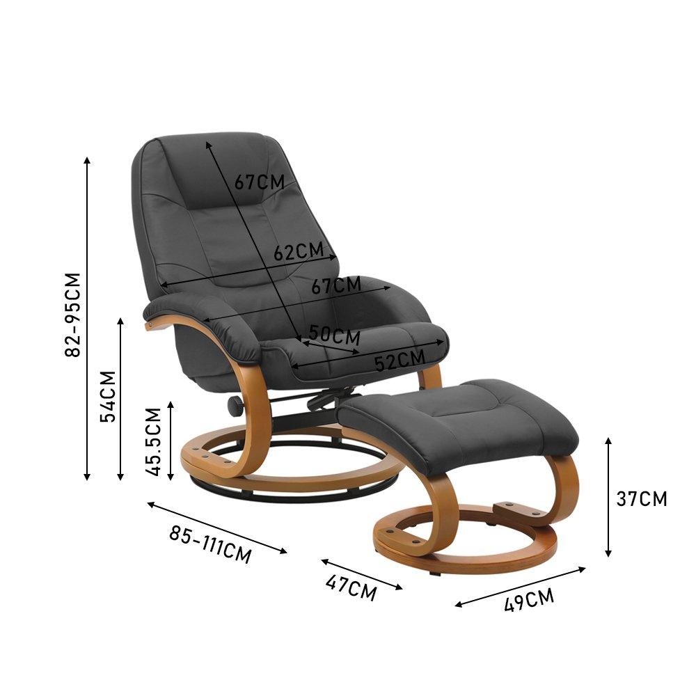 Black Brown - Kabinet UK - Ergonomic Office Reclining Chair - 7
