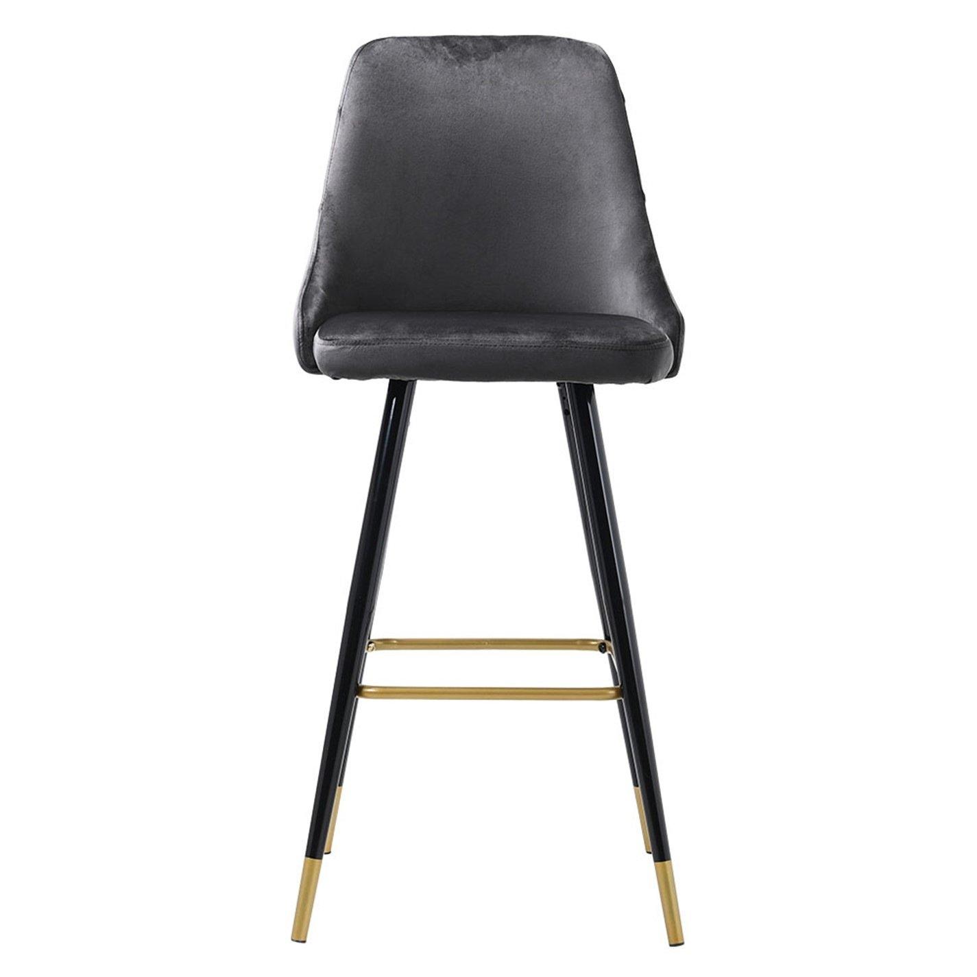 Black Gold - Kabinet UK - Set of 2 Modern Velvet Bar Stools - 2