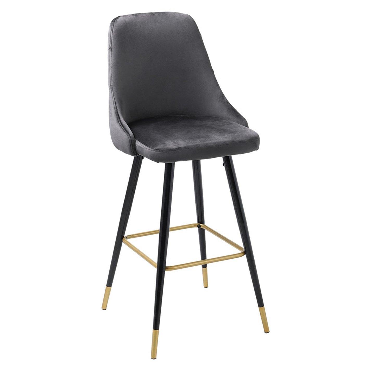 Black Gold - Kabinet UK - Set of 2 Modern Velvet Bar Stools - 3