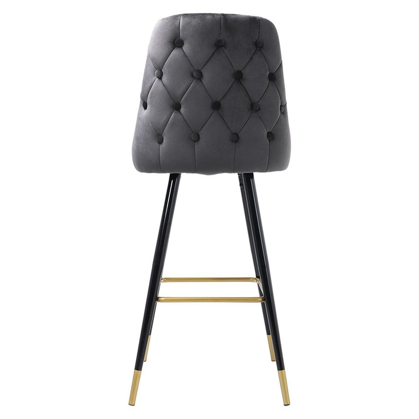 Black Gold - Kabinet UK - Set of 2 Modern Velvet Bar Stools - 5