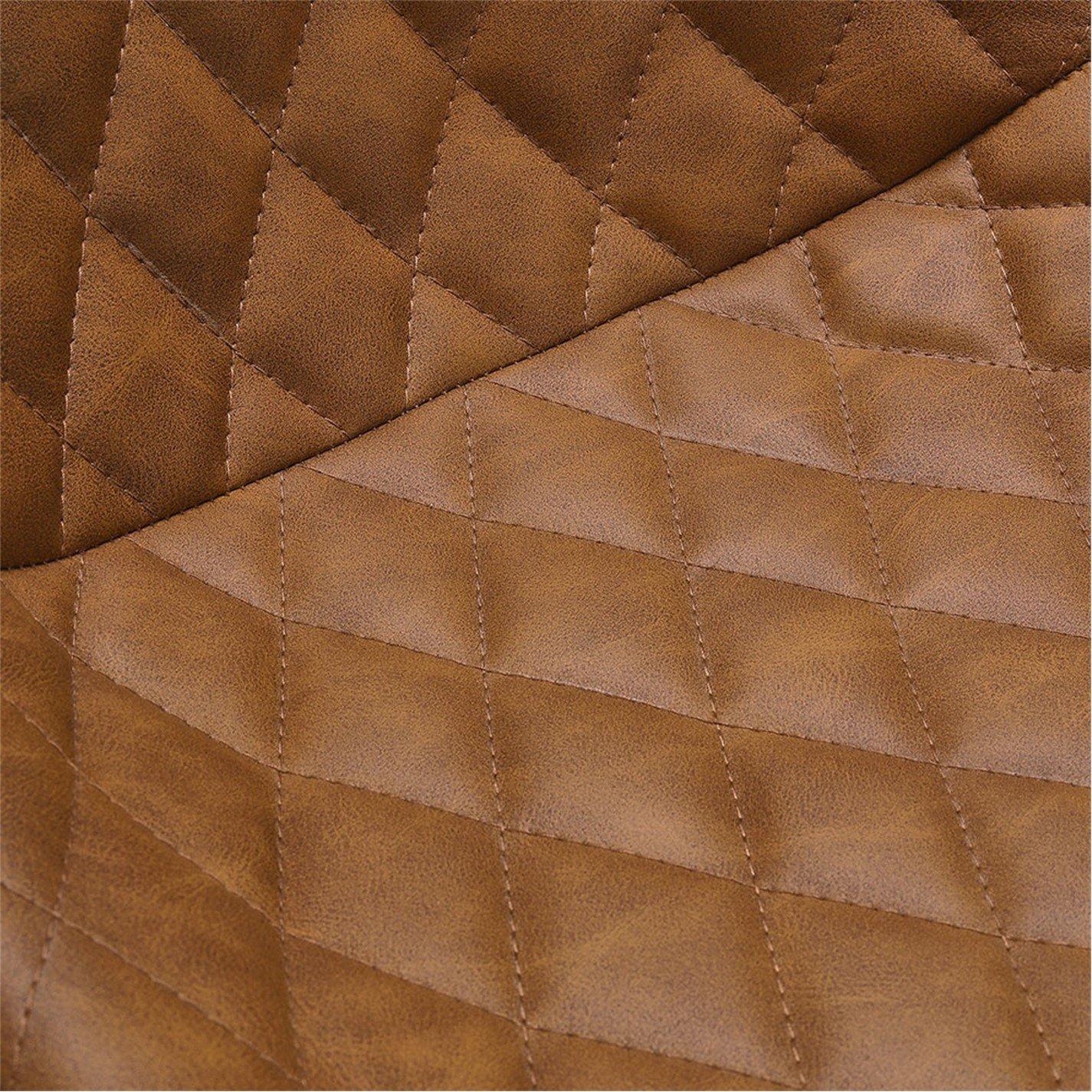 Black Brown - Kabinet UK - 2-Set PU Leather Counter Swivel Height Bar Stools - 6