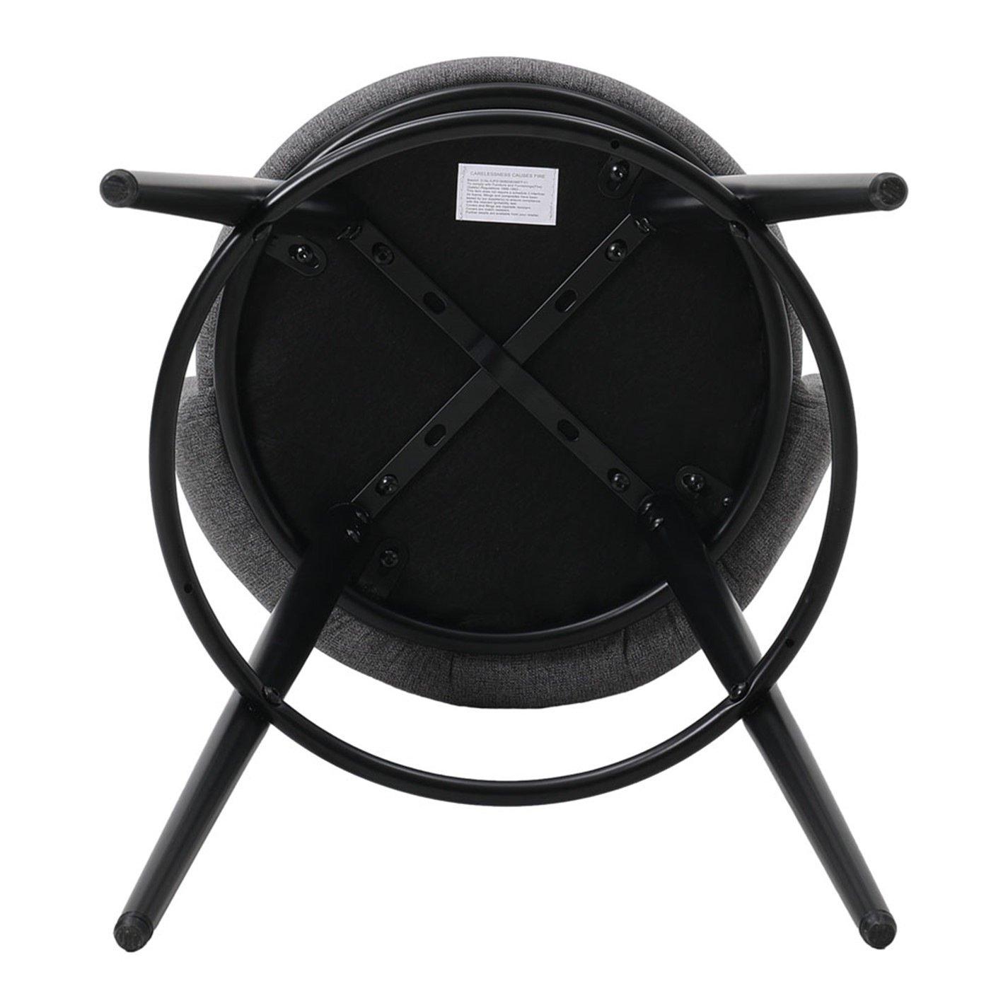 Dark Grey - Kabinet UK - 2 Pcs Premium Linen Upholstered Bar Stool - 4