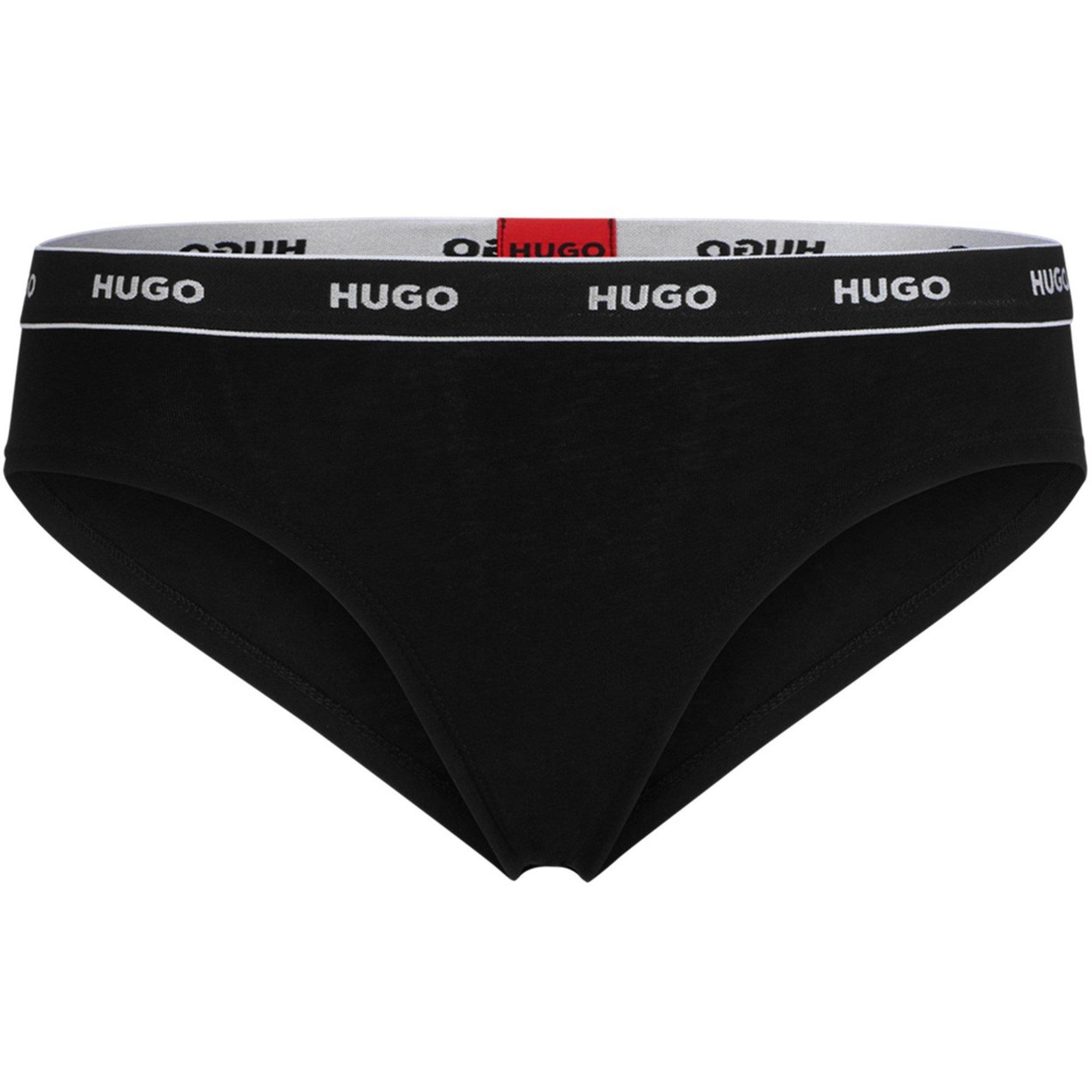 Hugo Women's Regular Rise Brief - Black/White - 6 (XS)