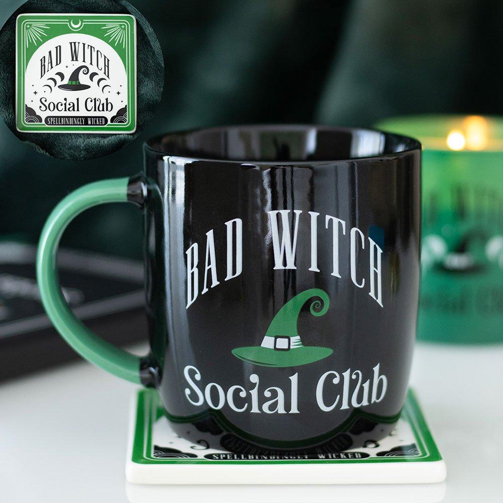 Something Different  Bad Witch Social Club Mug And Coaster Set - Black