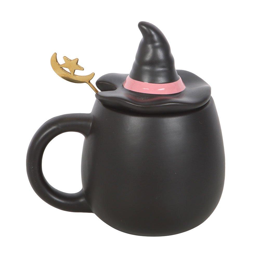 Black - Something Different - Good Witch Lidded Mug with Spoon - 3