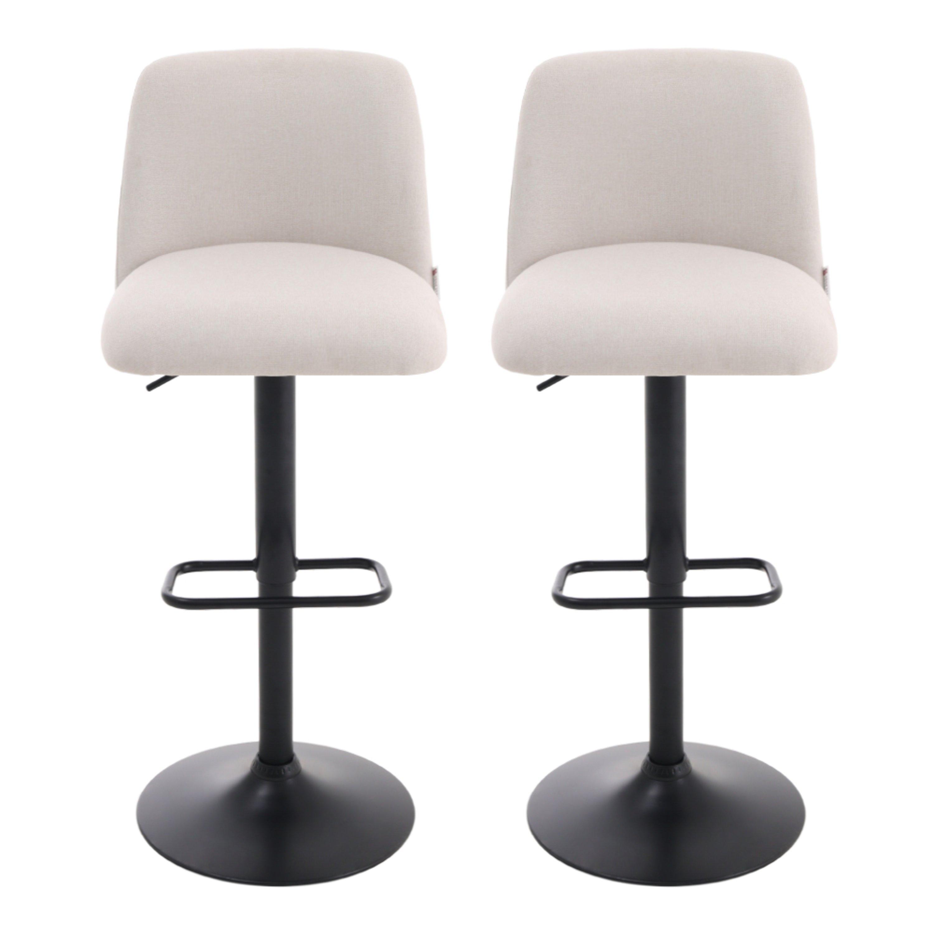 White Black - Kabinet UK - 2 Set Swivel Counter Bar Stools with Mid Backrest - 1