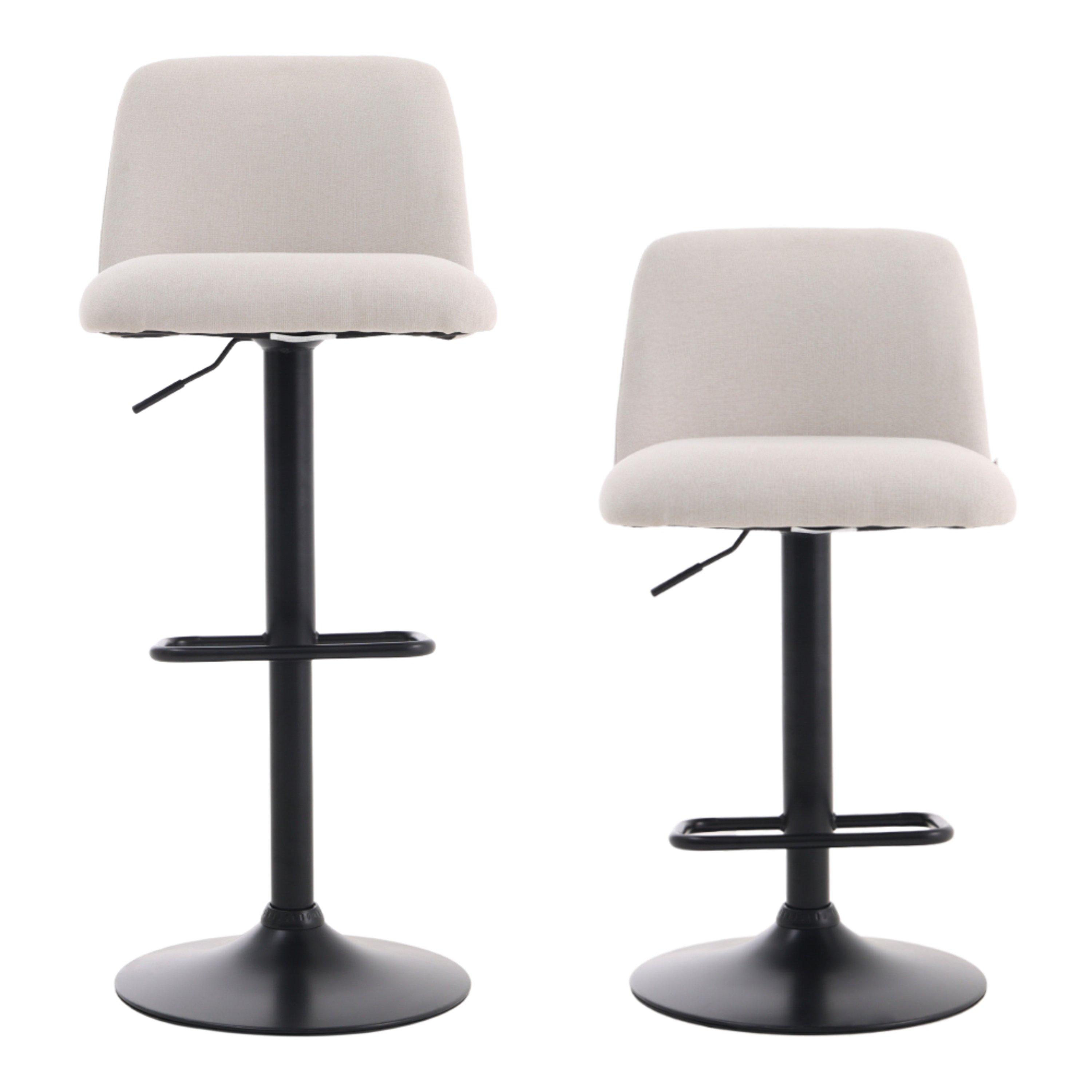 White Black - Kabinet UK - 2 Set Swivel Counter Bar Stools with Mid Backrest - 3