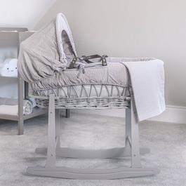 Clair De Lune Clair de Lune Waffle Grey Wicker Moses Basket