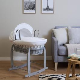 Clair De Lune Clair de Lune Waffle Grey Wicker Moses Basket