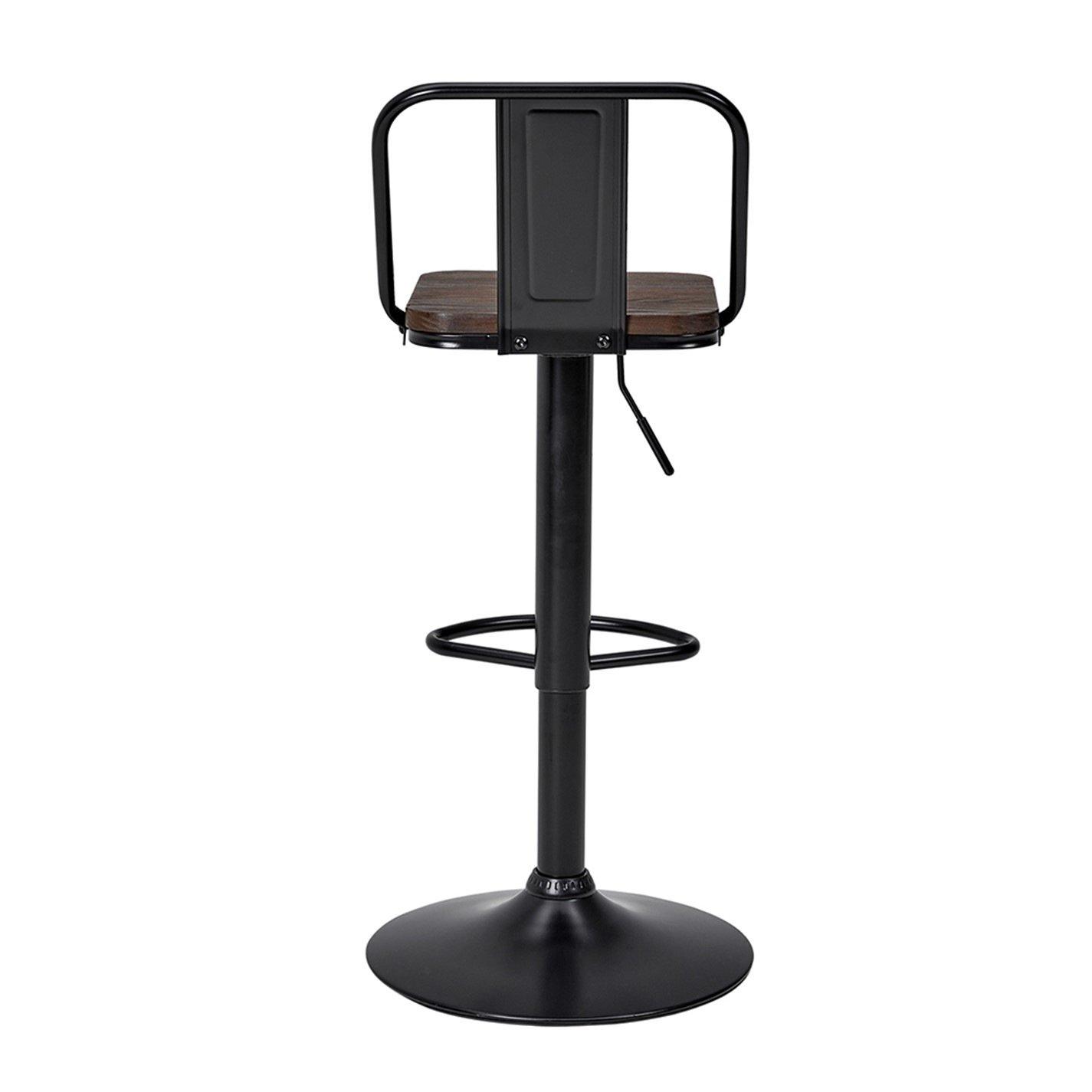 Dark Brown - Kabinet UK - 2Pcs Kitchen Adjustable Bar Stool Dining Chair - 5