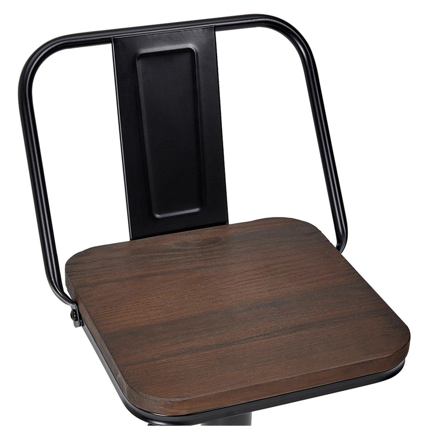 Dark Brown - Kabinet UK - 2Pcs Kitchen Adjustable Bar Stool Dining Chair - 6