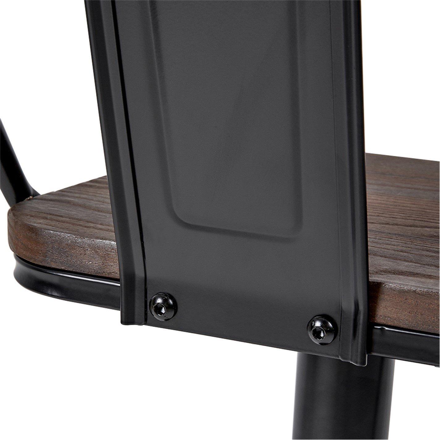 Dark Brown - Kabinet UK - 2Pcs Kitchen Adjustable Bar Stool Dining Chair - 8