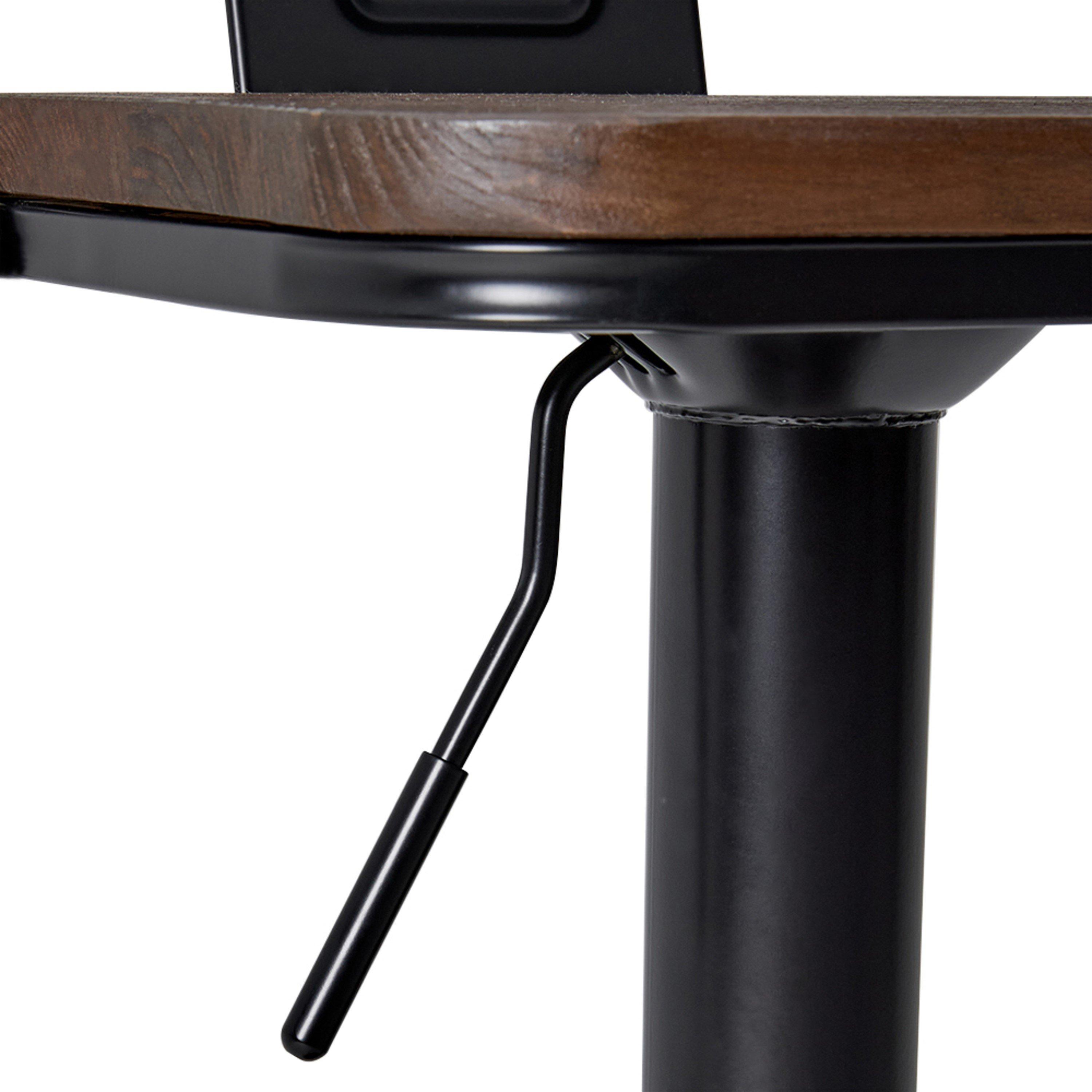 Dark Brown - Kabinet UK - 2Pcs Kitchen Adjustable Bar Stool Dining Chair - 9