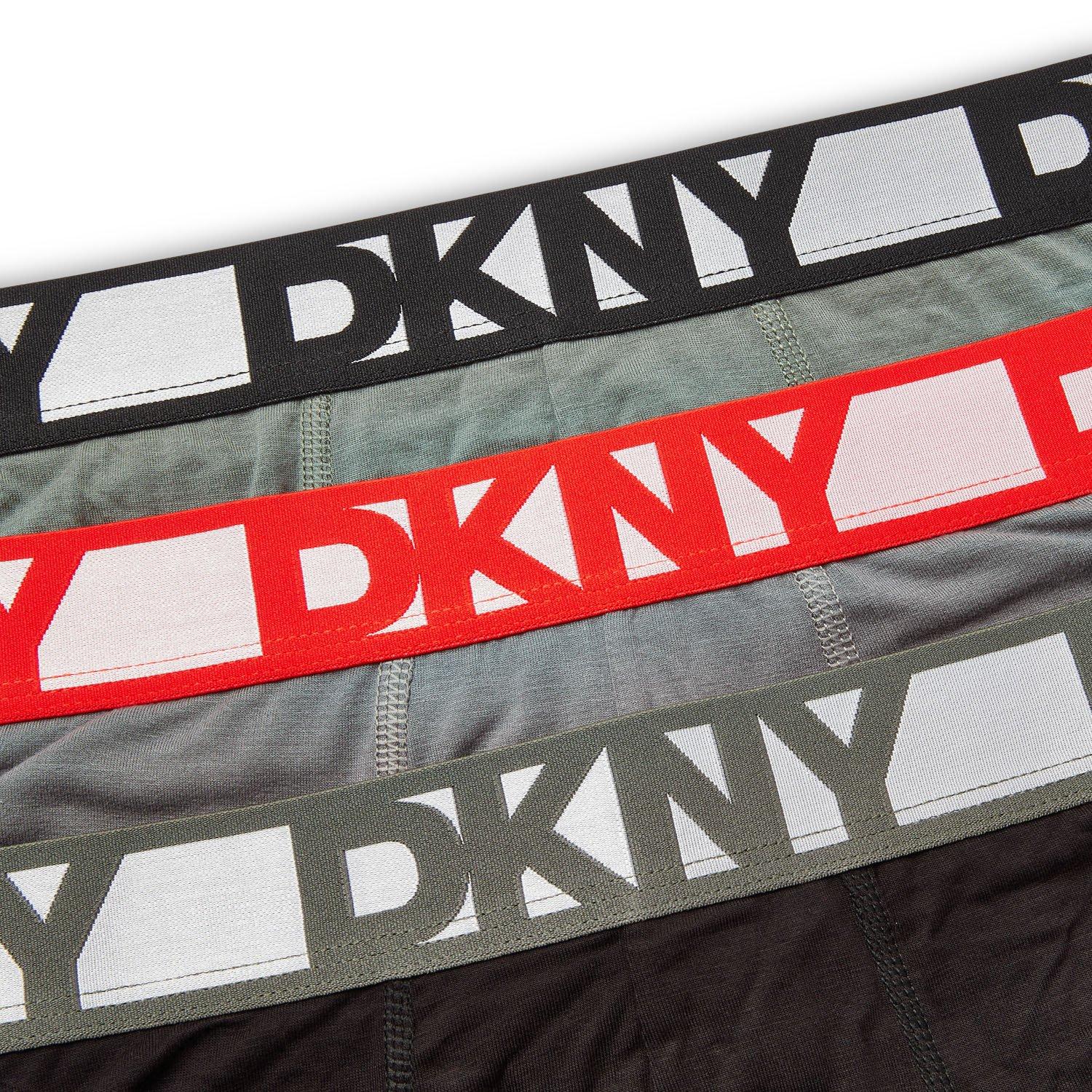 Noir/Gris/Kaki - DKNY - Mens 3 pack Trunks Malden - 8