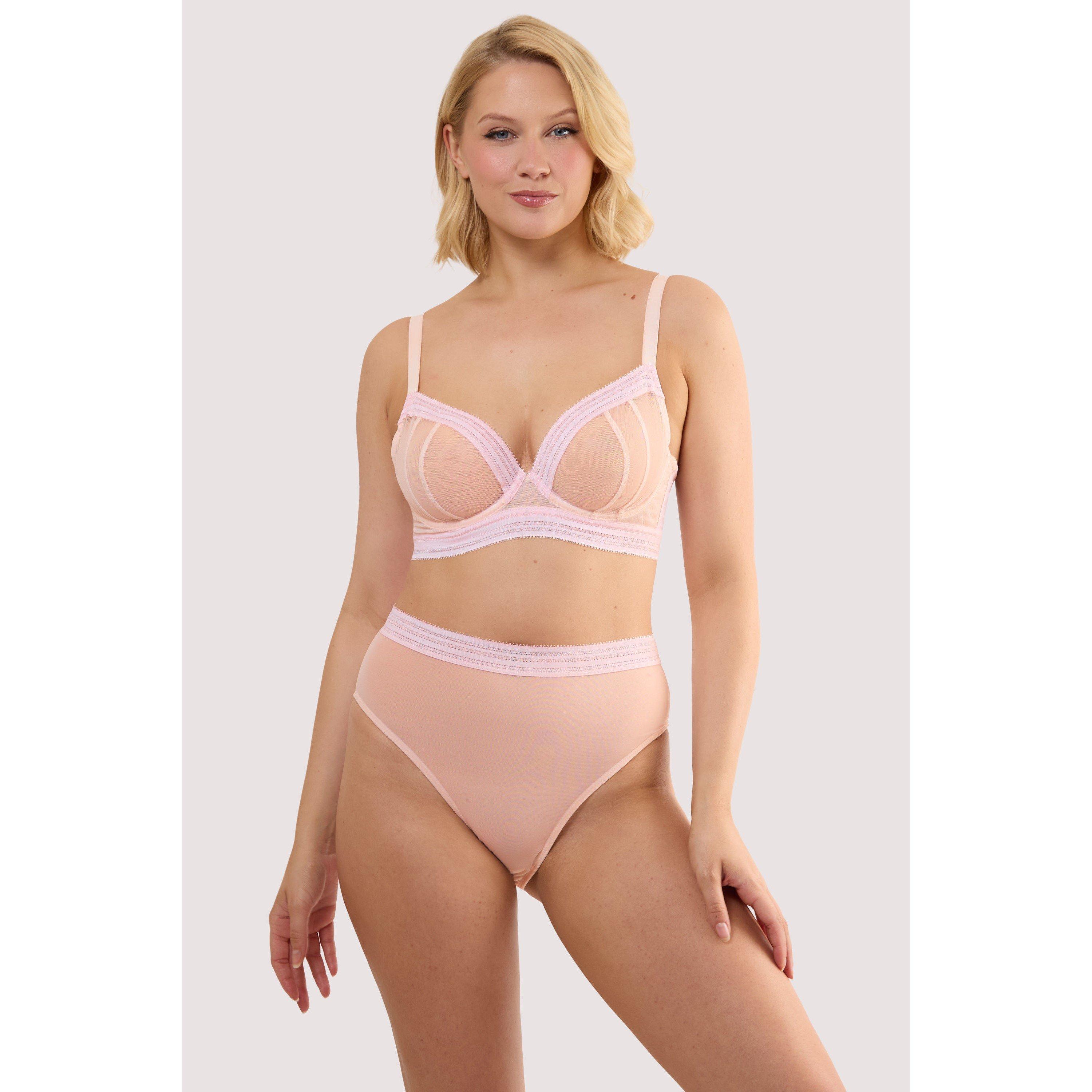 Pink - Playful Promises - Icon Blush Pink Sheer Plunge Bra - 4