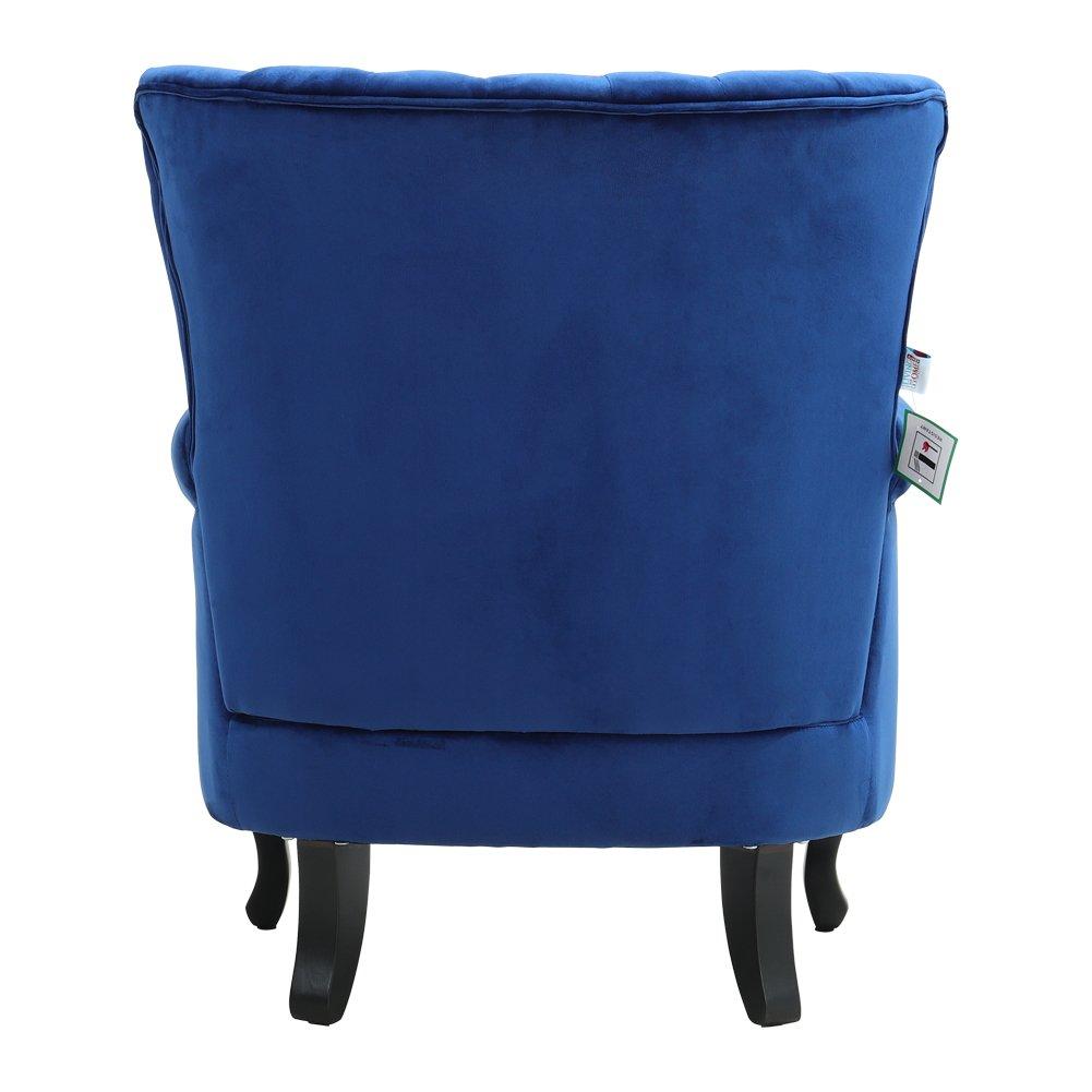 Dark Blue - Kabinet UK - Vintage Velvet Wing Back Armchair with Studs - 6