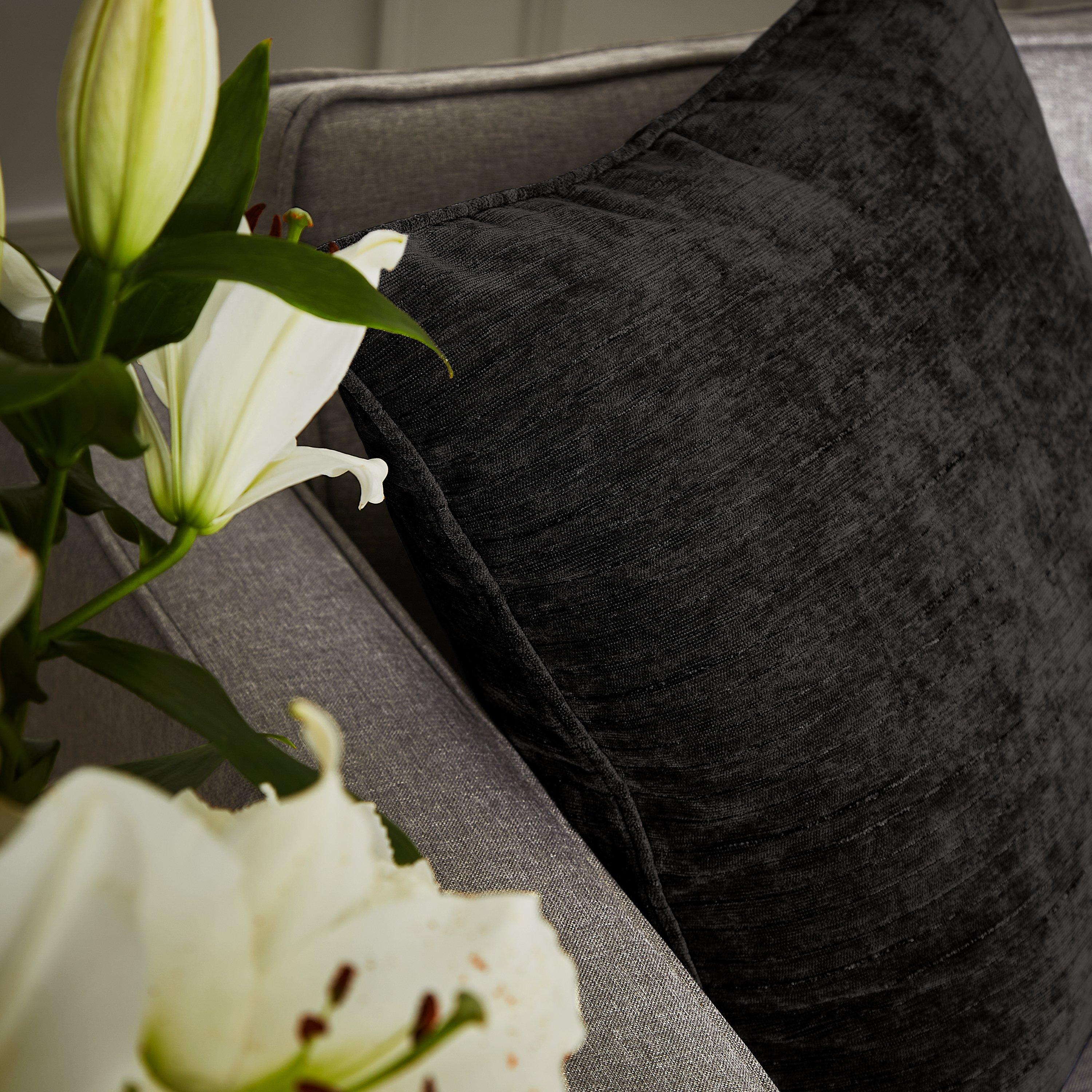 Black - Hyperion - Selene Luxury Chenille Piped Cushion - 2