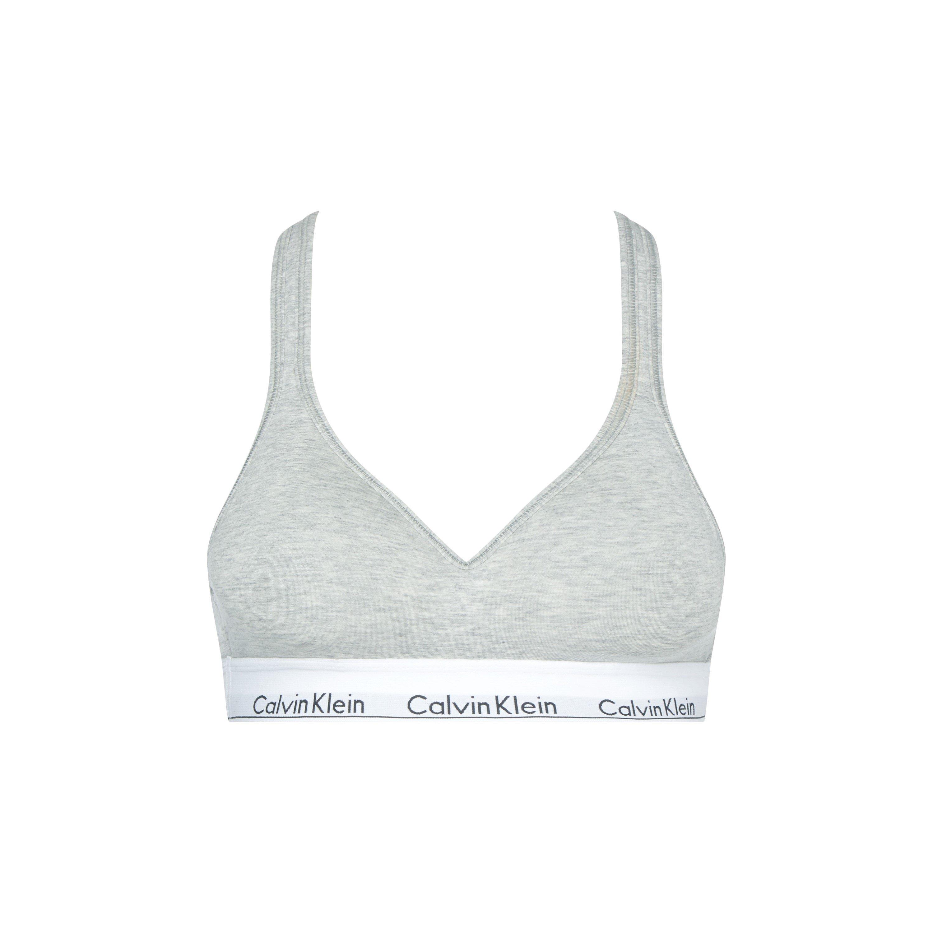 Calvin Klein Women's Modern Cotton Bralette Lightly Lined - Grey Hthr - 8 (XS)