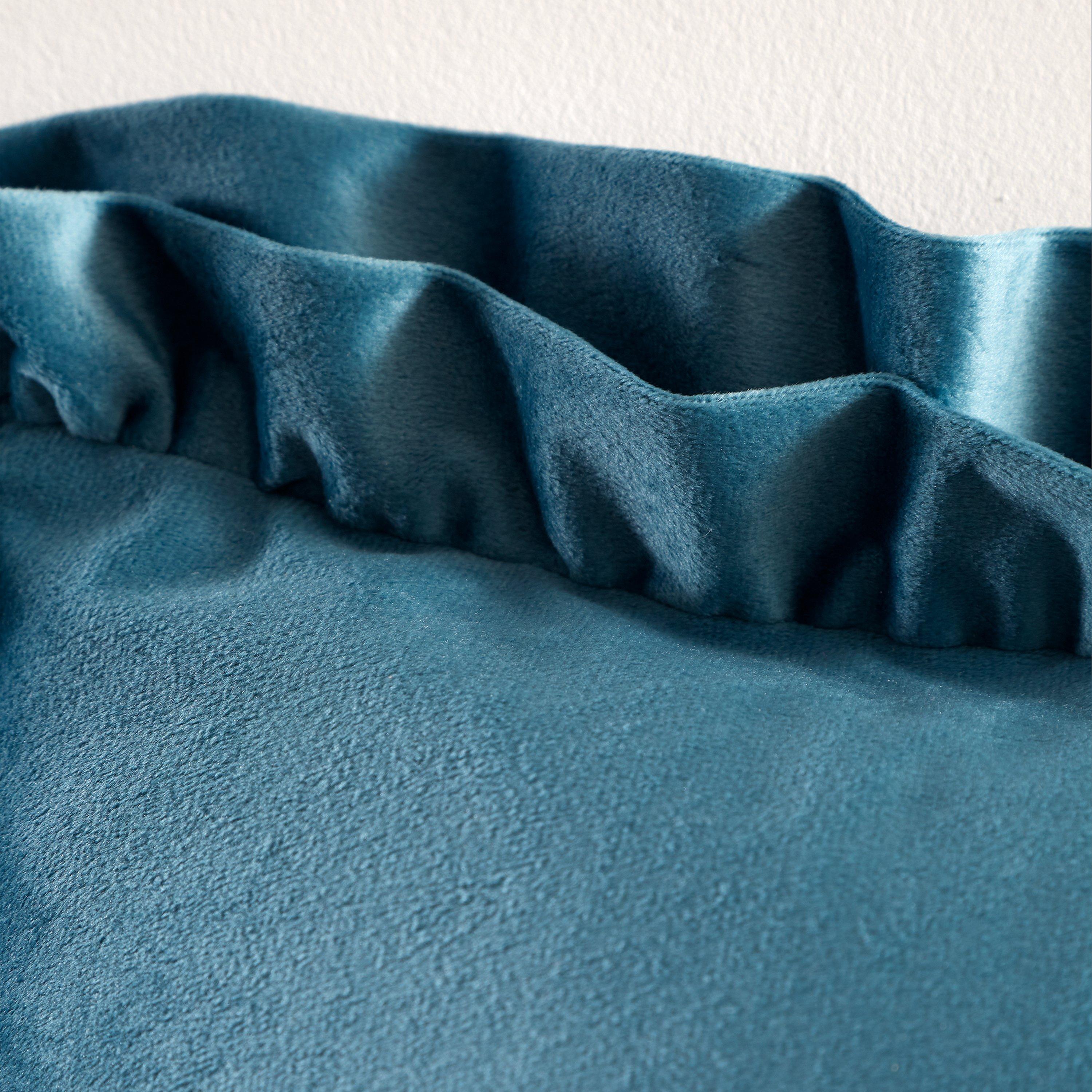 Teal - Catherine Lansfield - So Soft Velvet Touch Double Frill Cushion - 3