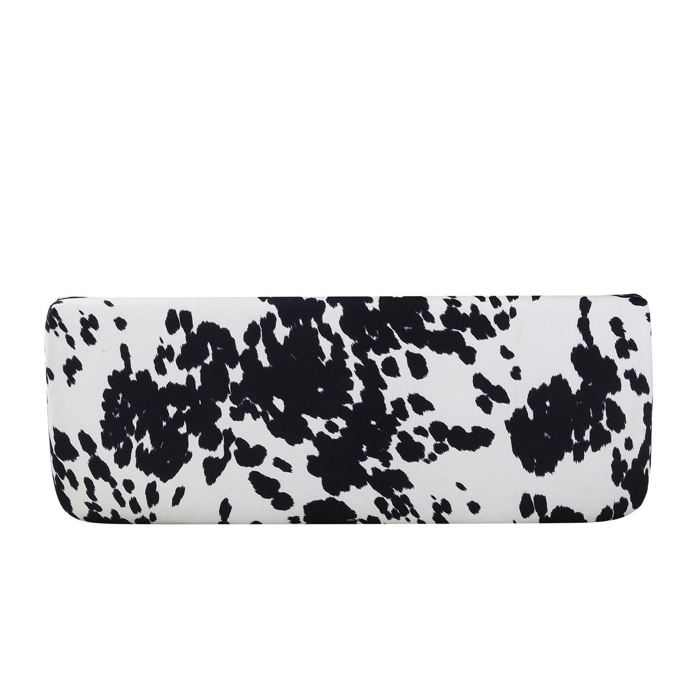White Black - Kabinet UK - Cow Print Velvet Upholstered Storage Bench - 6