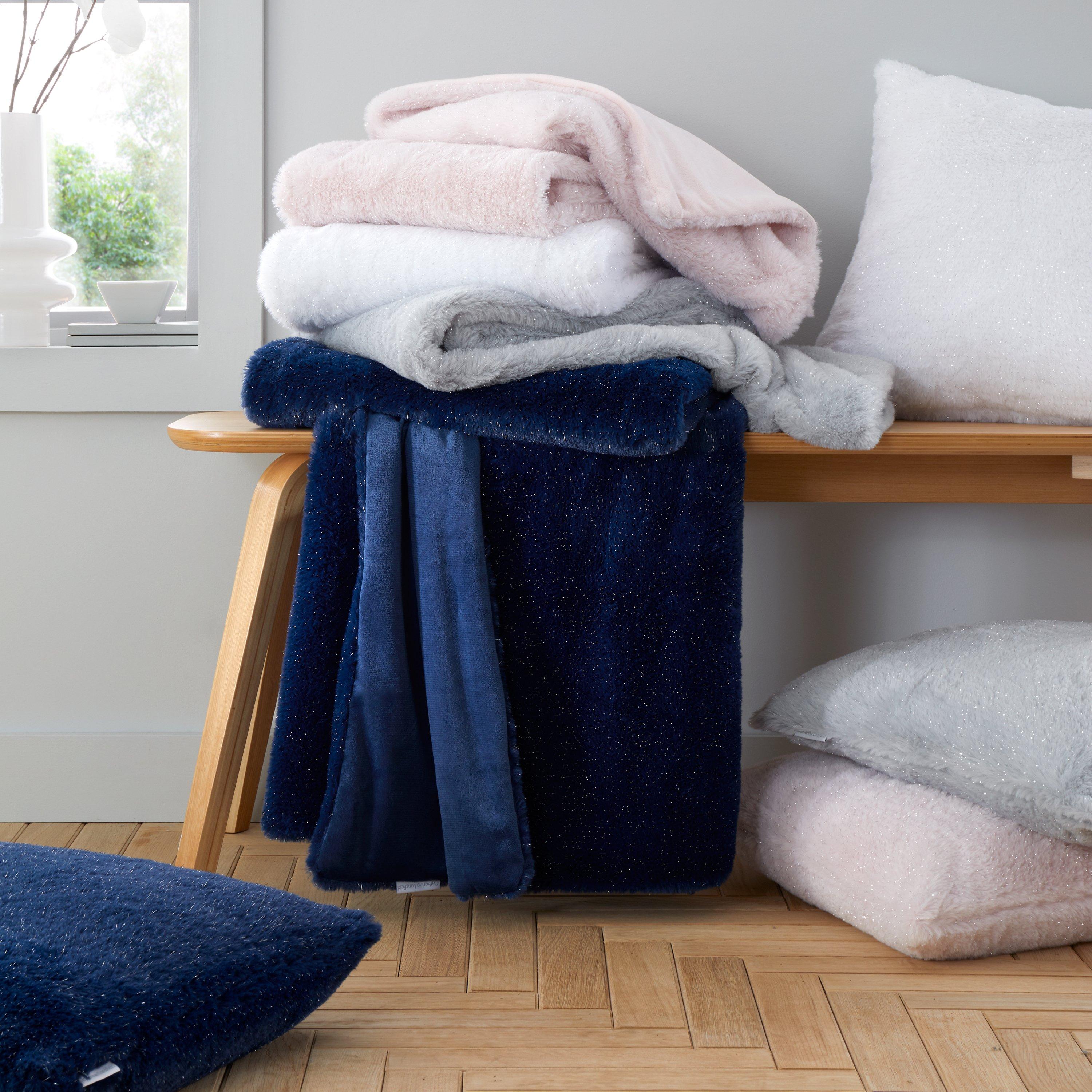 Silver - Catherine Lansfield - Cosy Glamour Fur Cushion - 5