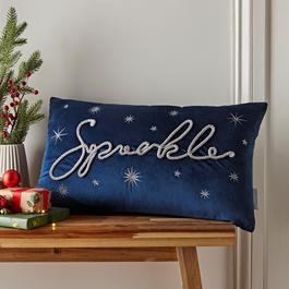 Catherine Lansfield Sparkle Soft Touch Christmas Cushion