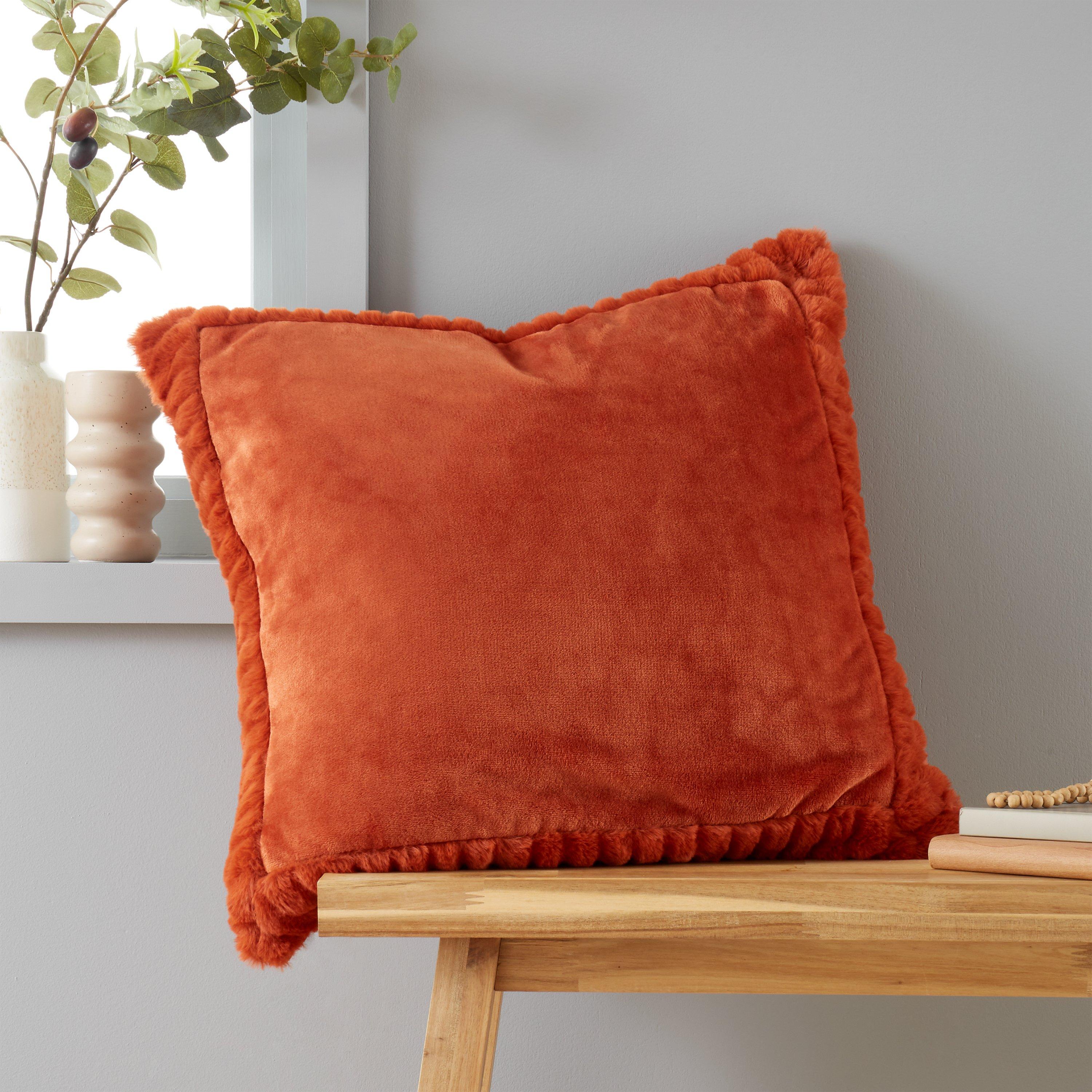 Velvet and Faux Fur Soft Touch Cushion