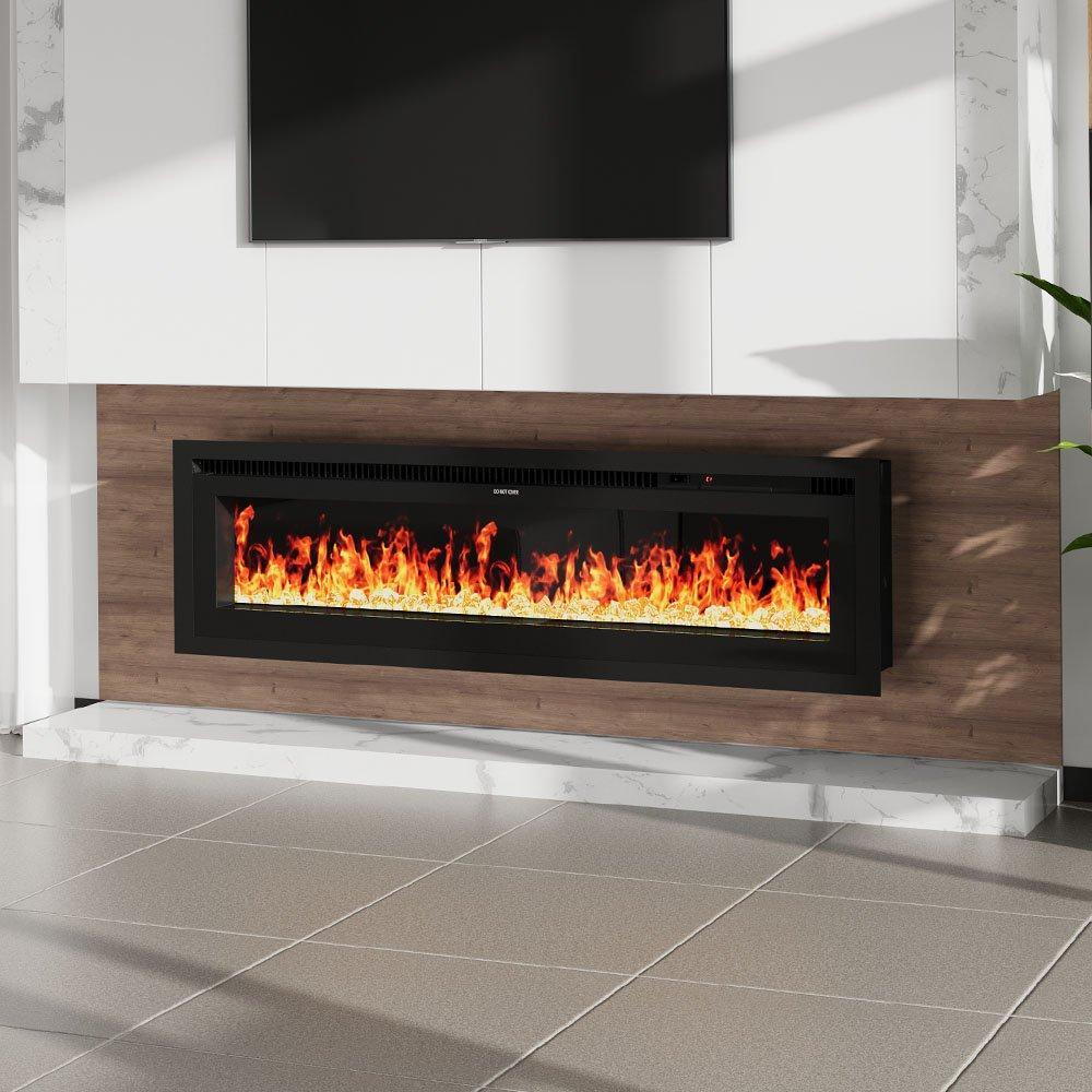 Black - Kabinet UK - 50 Inch Electrical Fireplace with Remote - 2
