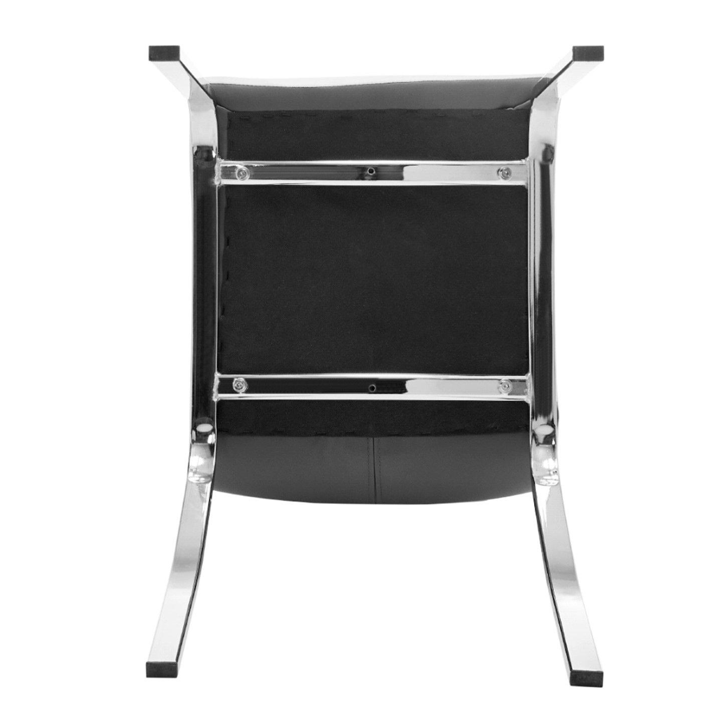 Grey - Kabinet UK - Grey Faux Leather Dining Chair with Metal Legs - 6